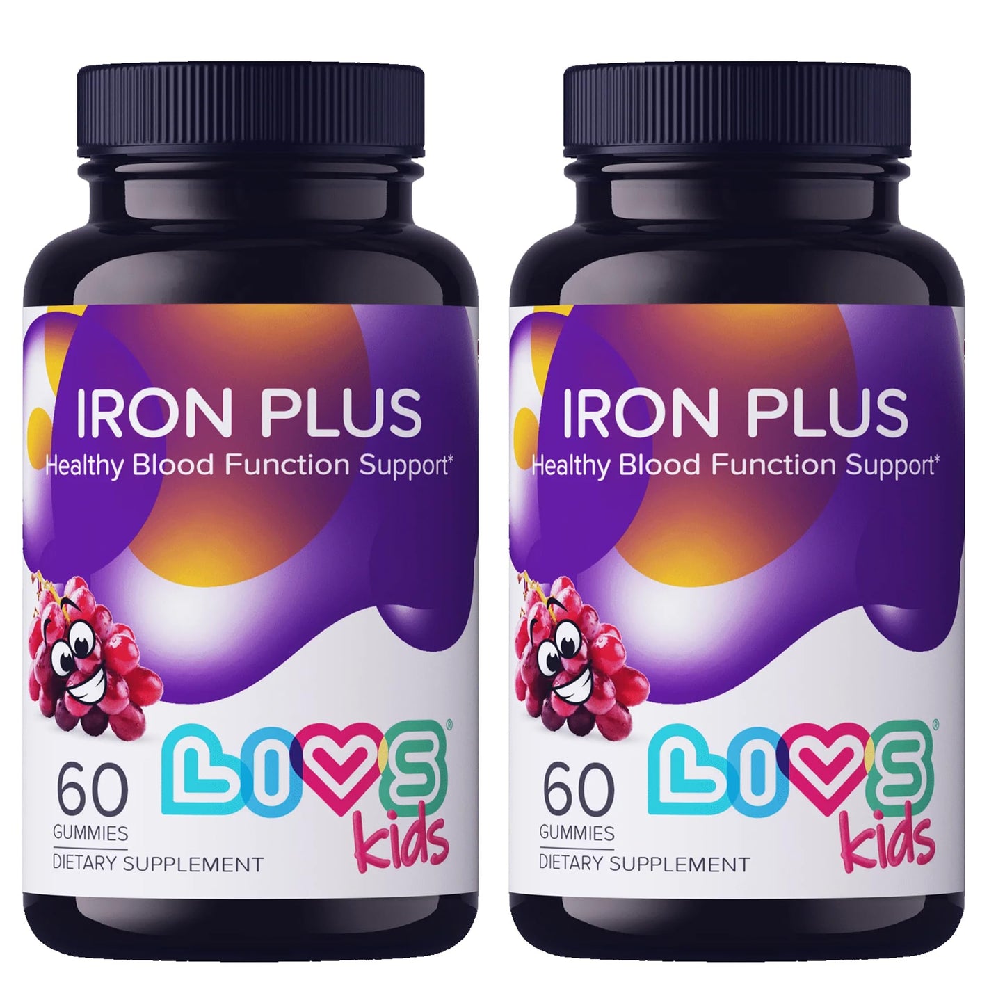 LIVS Iron Gummies for Kids with Vitamin C Gummy 120 Count