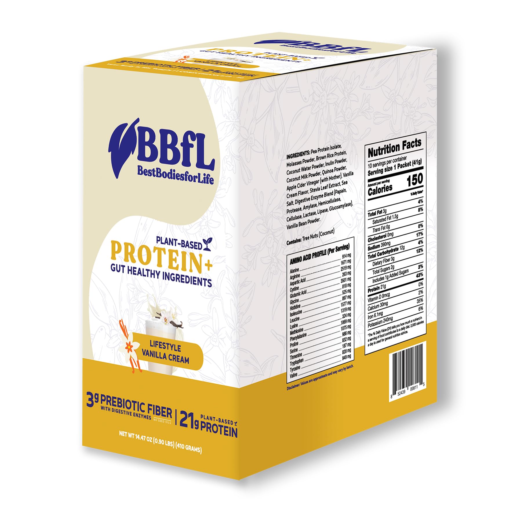 BBfL Plant-Based Protein Shake Powder, 9.2