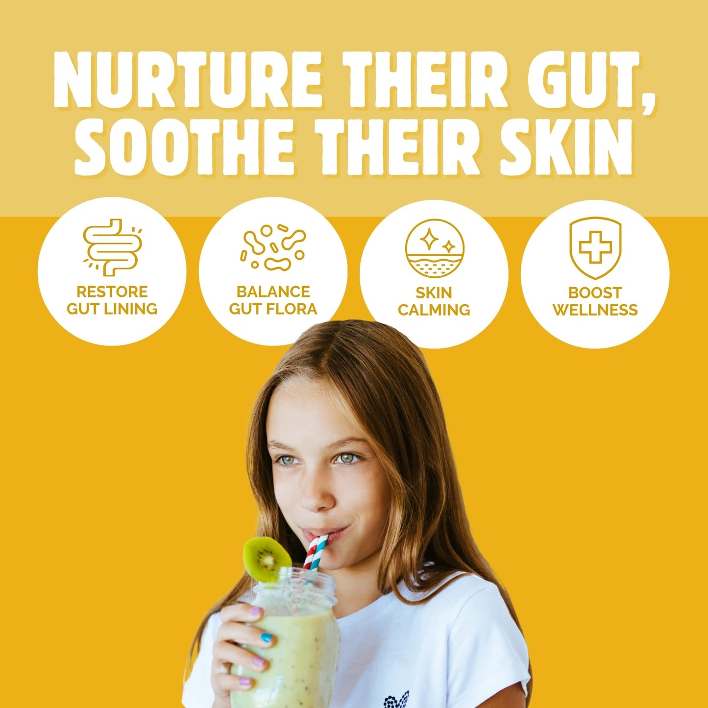 Root and Harmony Glutabiotics Kids Probiotic & L-Glutamine Powder Daily Children's Gut Health, Skin & Immune Support Supplement, 6.4 Ounce