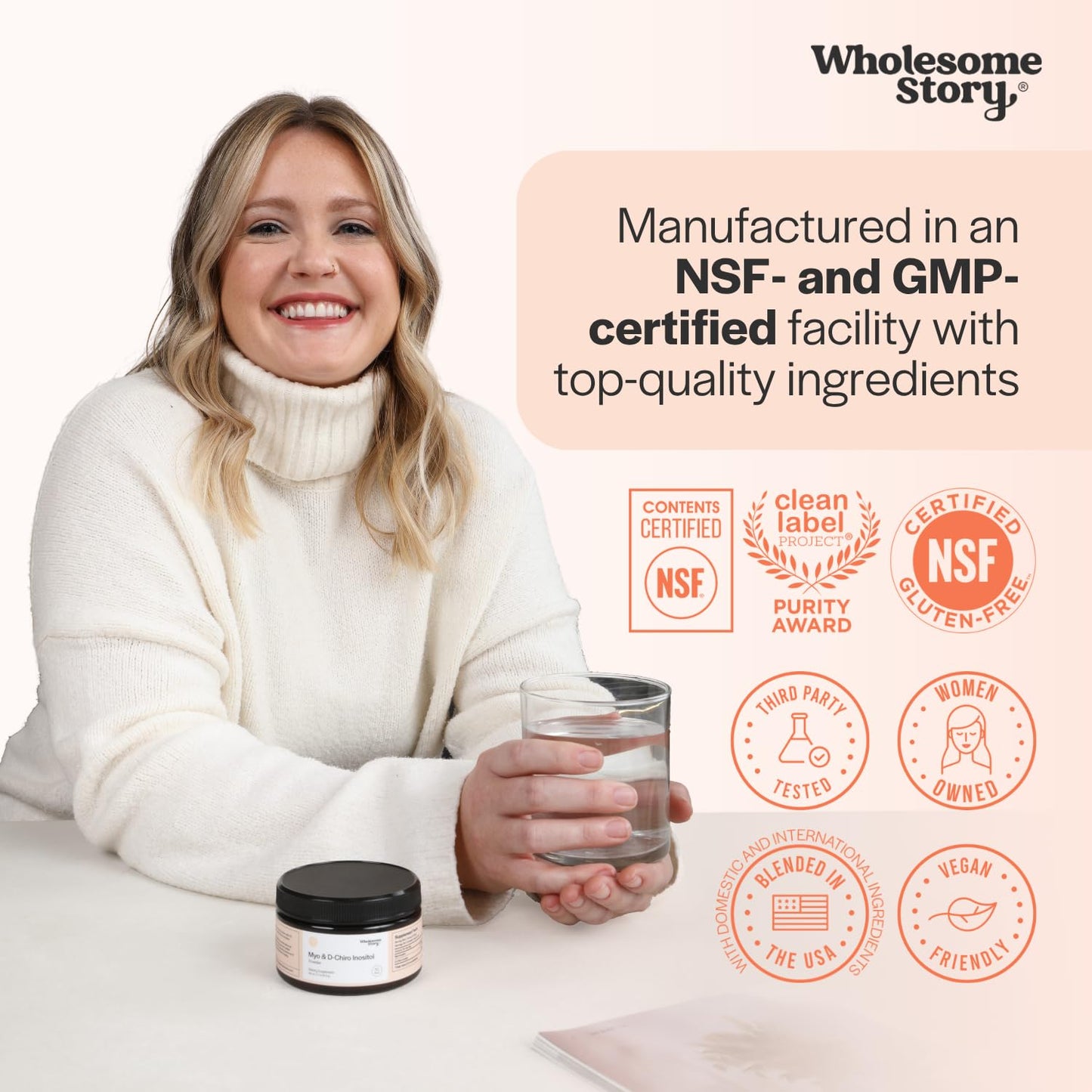 Wholesome Story Myo-Inositol & D-Chiro Inositol Supplement Powder 30 Servings