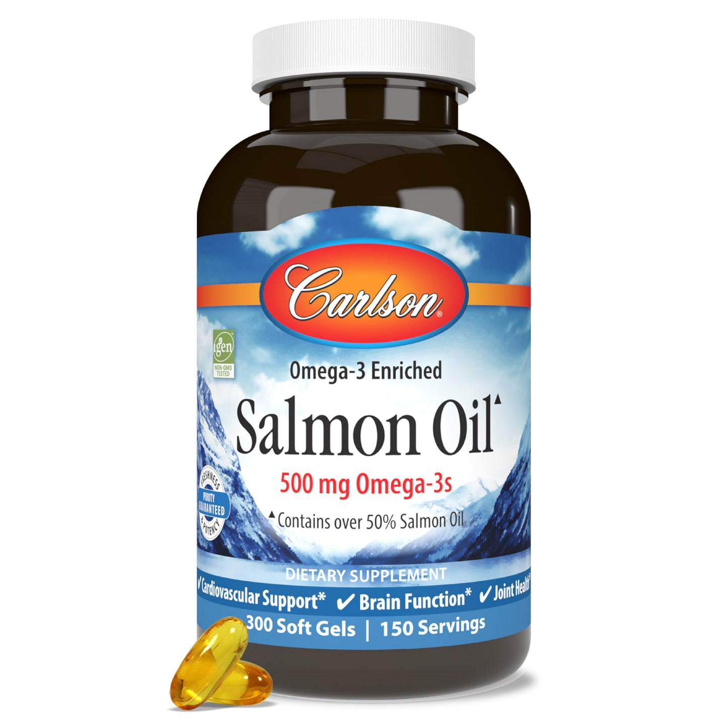 Carlson Salmon Oil 500 mg Omega-3s Softgel 300