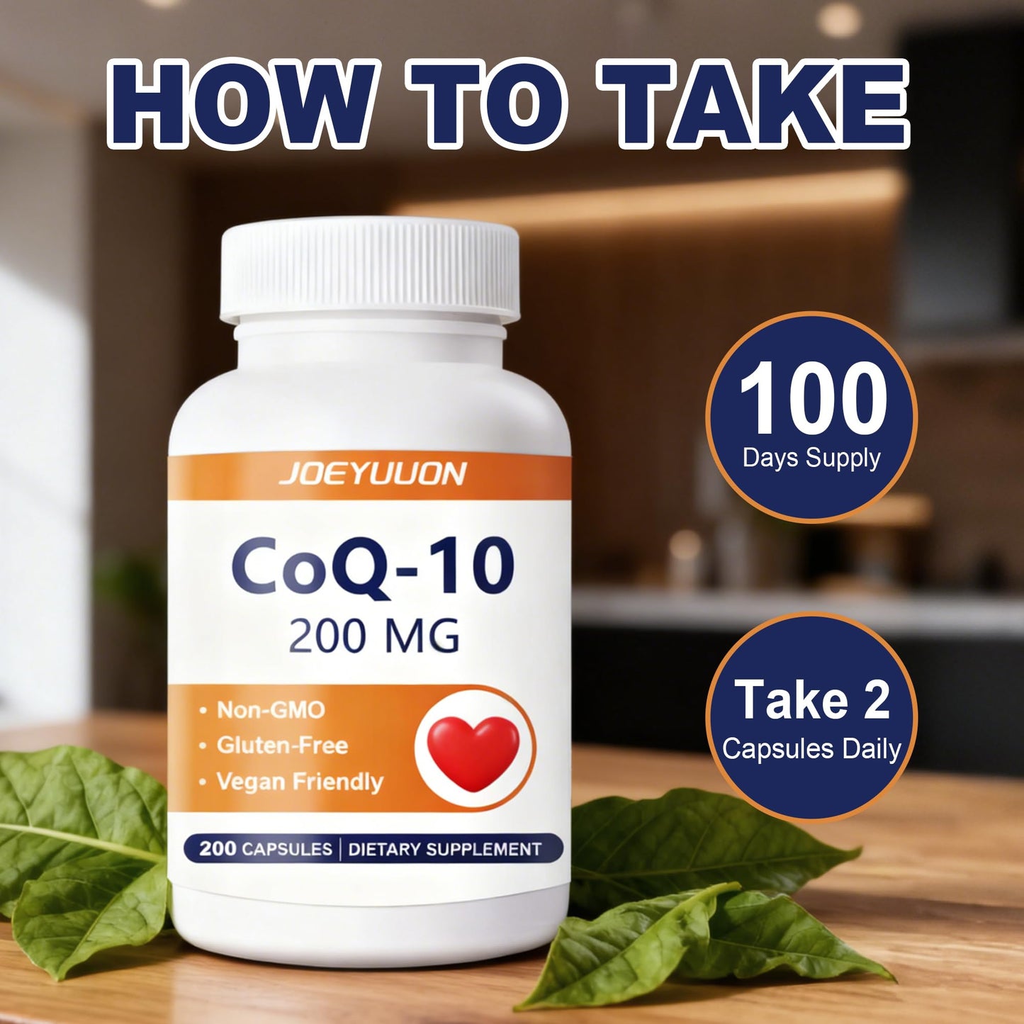 Generic CoQ10 Supplement 200mg Capsule, 200 Capsules