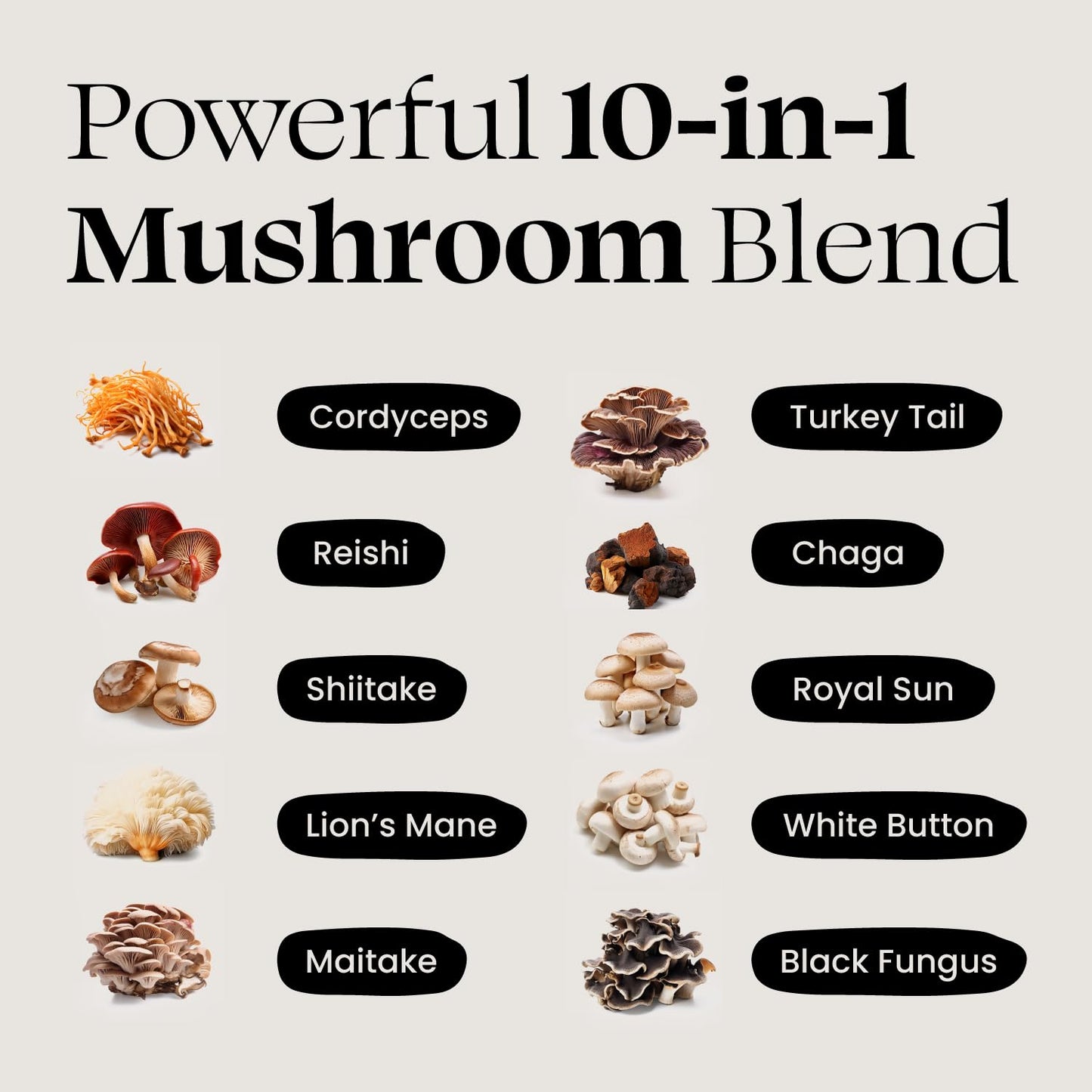 Optimal Prime 10x Mushroom Complex Supplement Capsule 90 Count