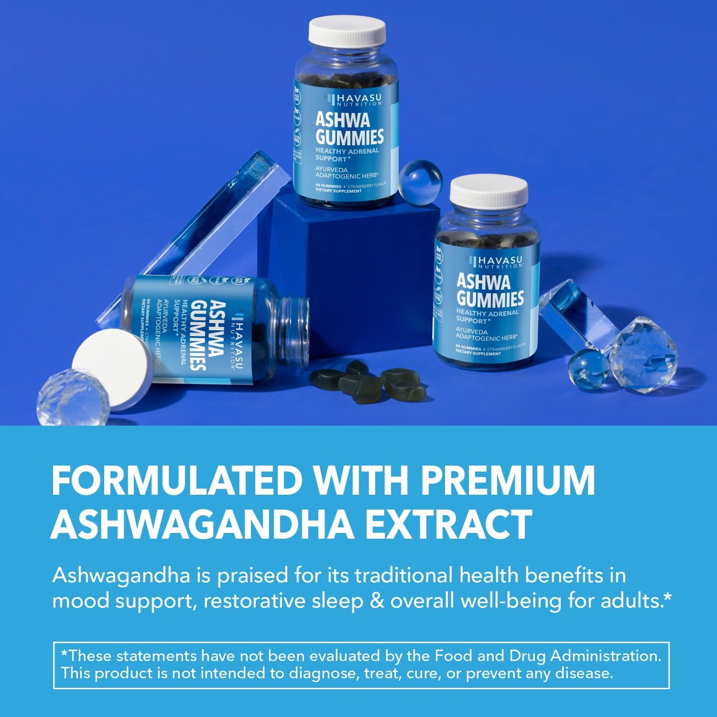 HAVASU NUTRITION Ashwagandha Gummies for Stress & Mood Support 60 Gummies
