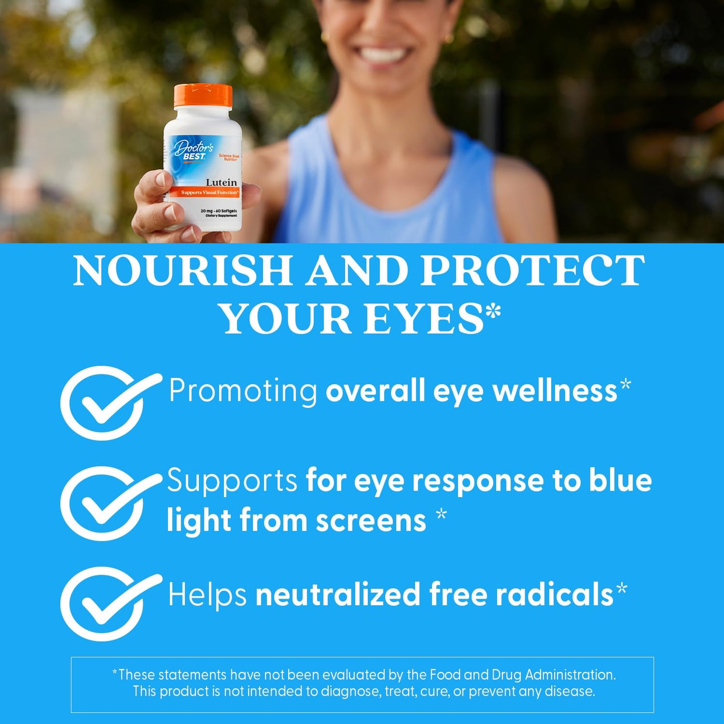 Doctor's Best Lutein Supplement 20mg with Zeaxanthin 1mg Softgels 60