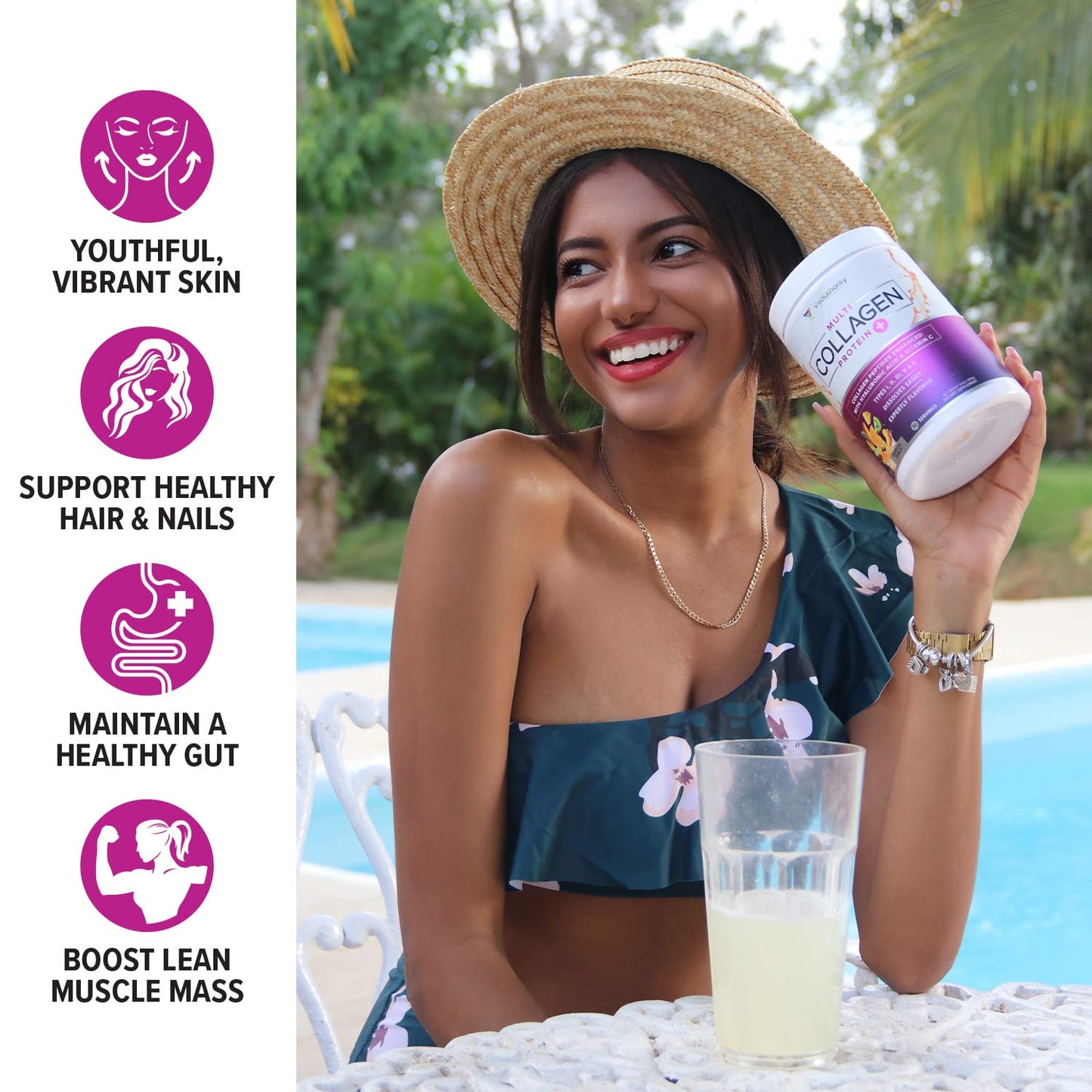 Vitauthority Multi Collagen Peptides Powder for Women, 10 oz