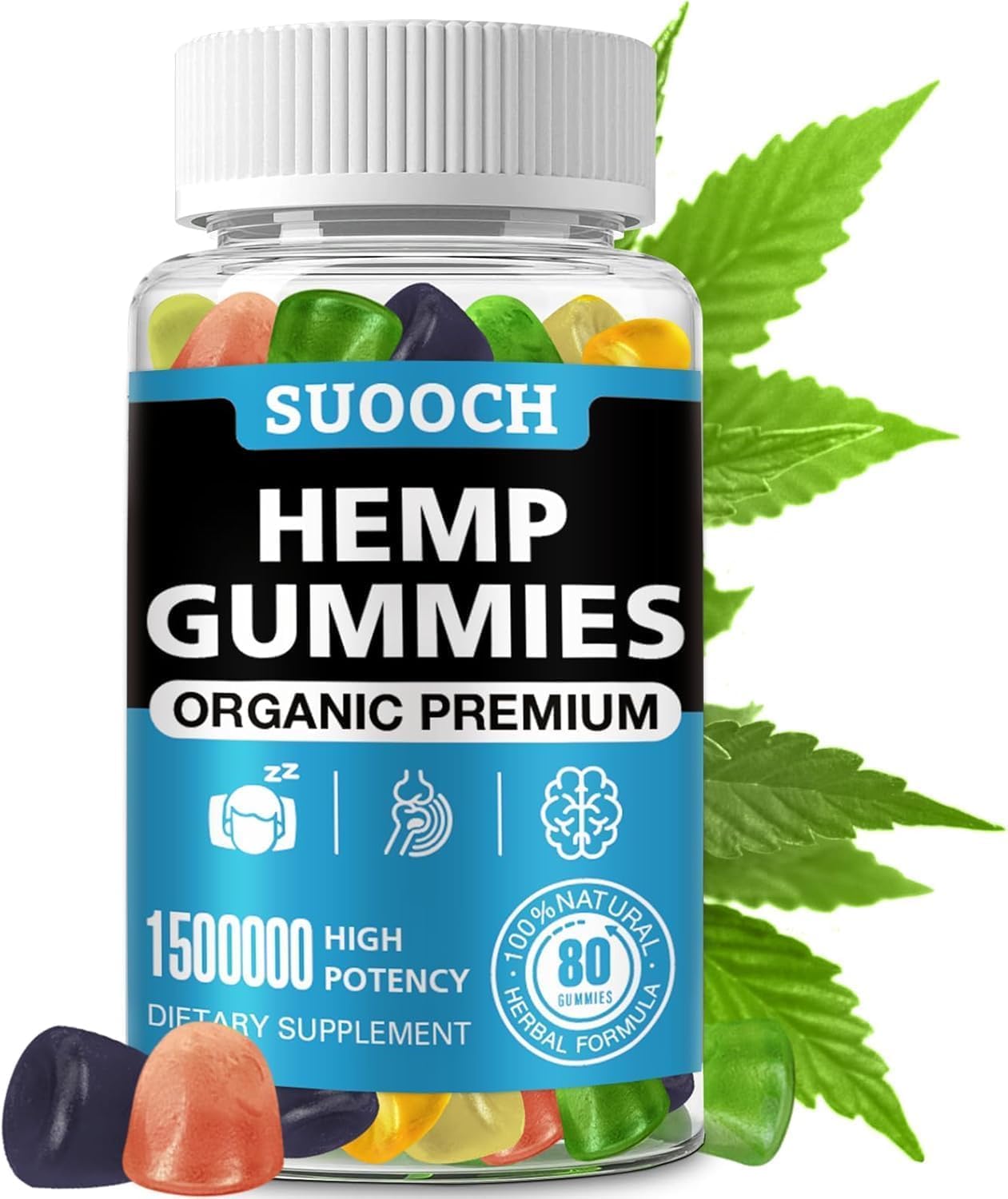 SUOOCH Organic Fruit Gummies Omega-3-6-9, 80 Count