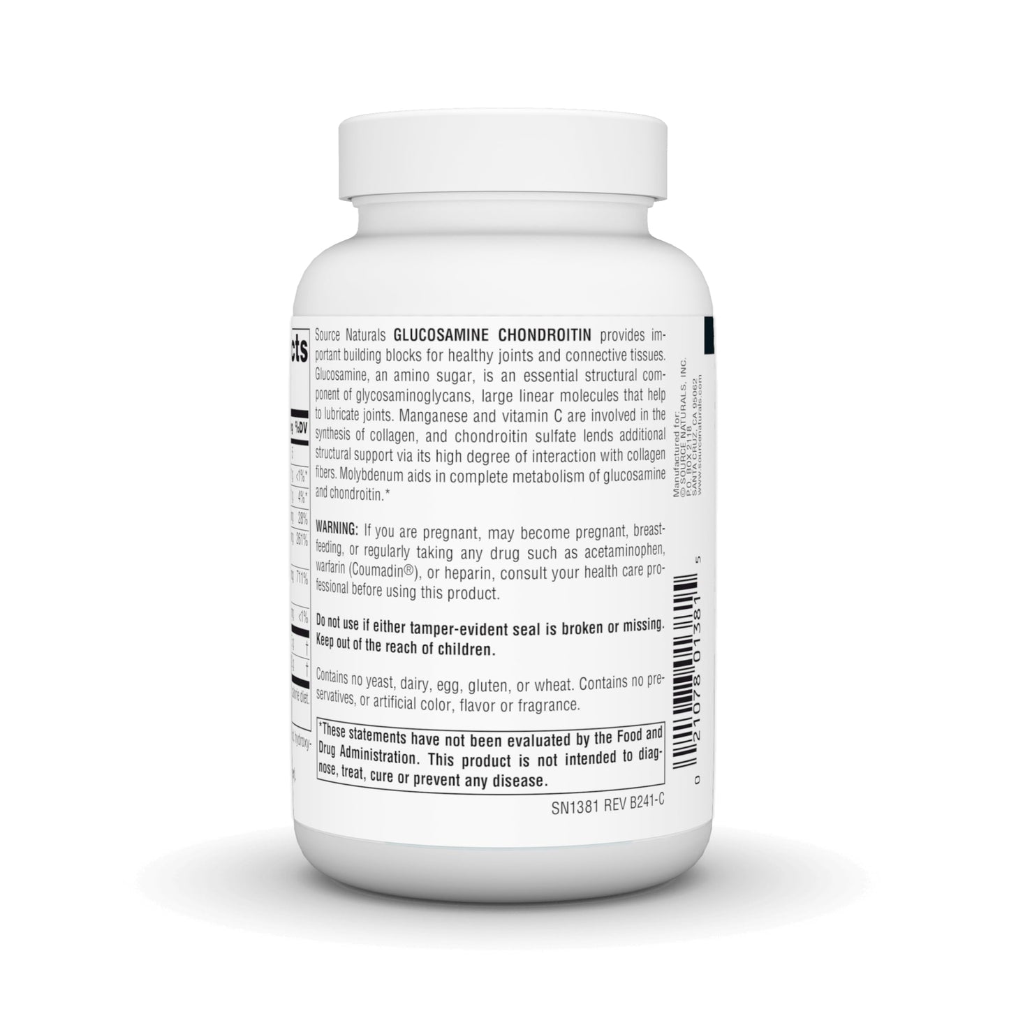 Source Naturals Extra Strength Glucosamine Chondroitin 60 Tablets