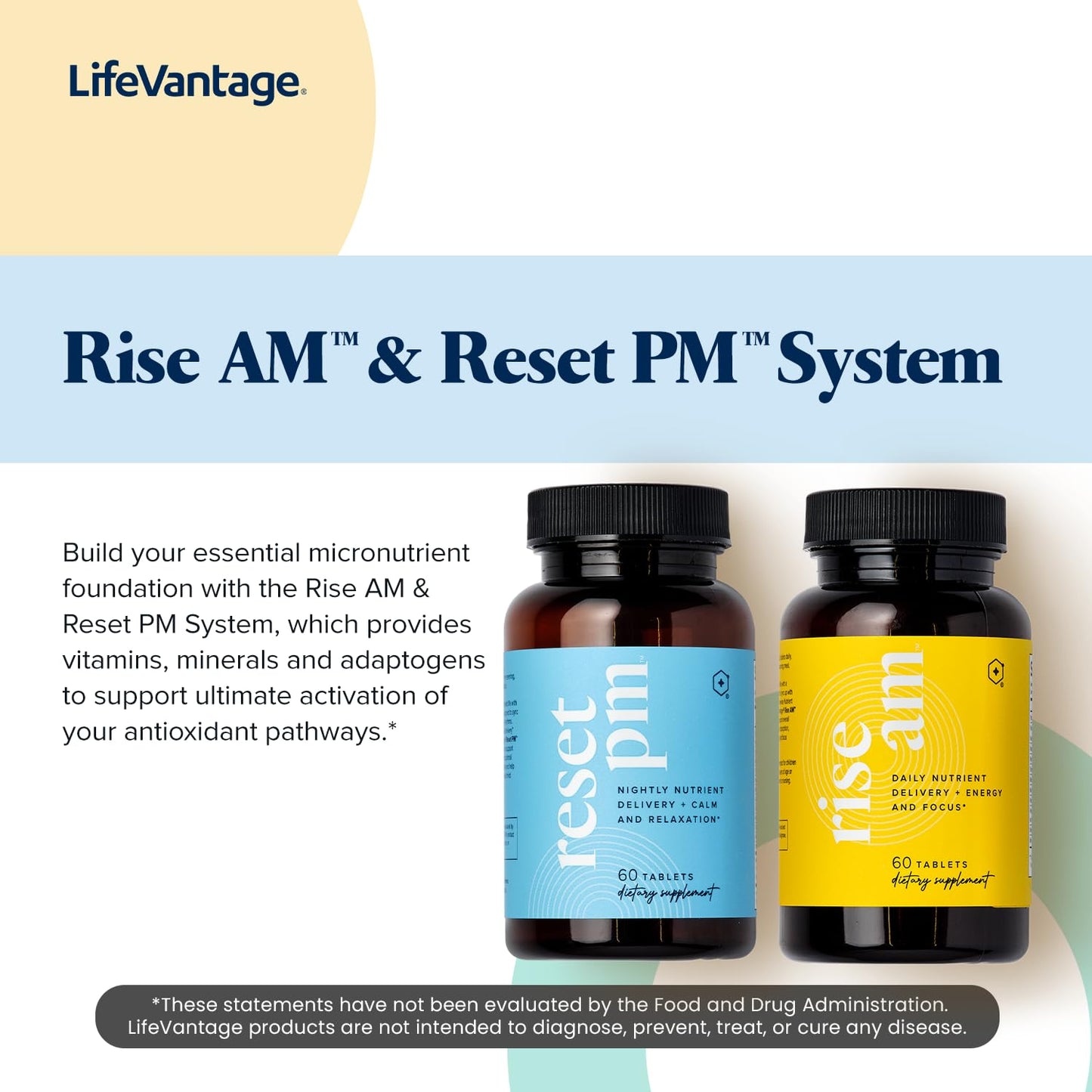 LifeVantage Rise AM & Reset PM System, 60 Tablets