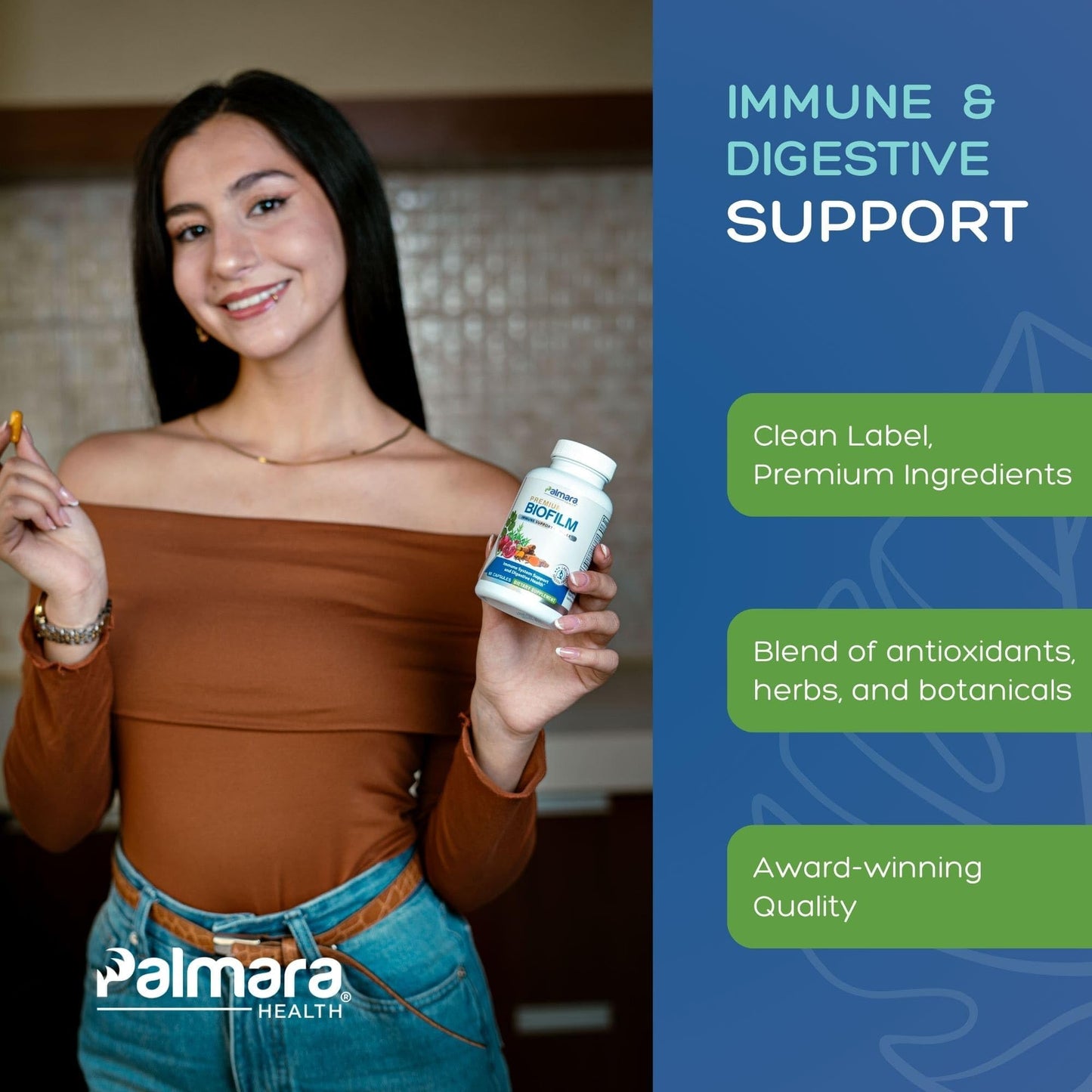 Palmara Health Biofilm Complex Premium Biofilm Formula Botanicals & Herbs Capsule 60 Count