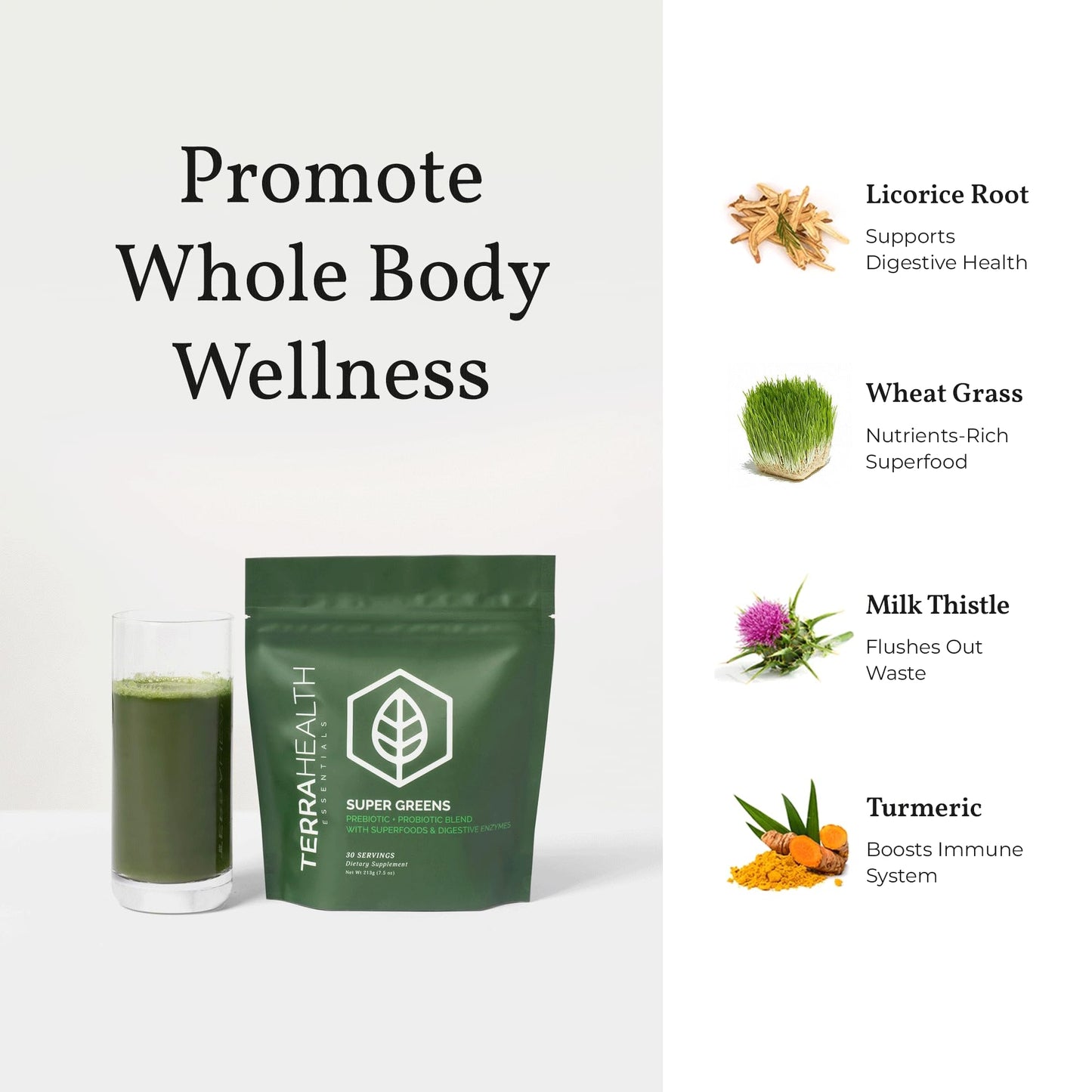 Terra Health Essentials Super Greens Powder 7.5 oz