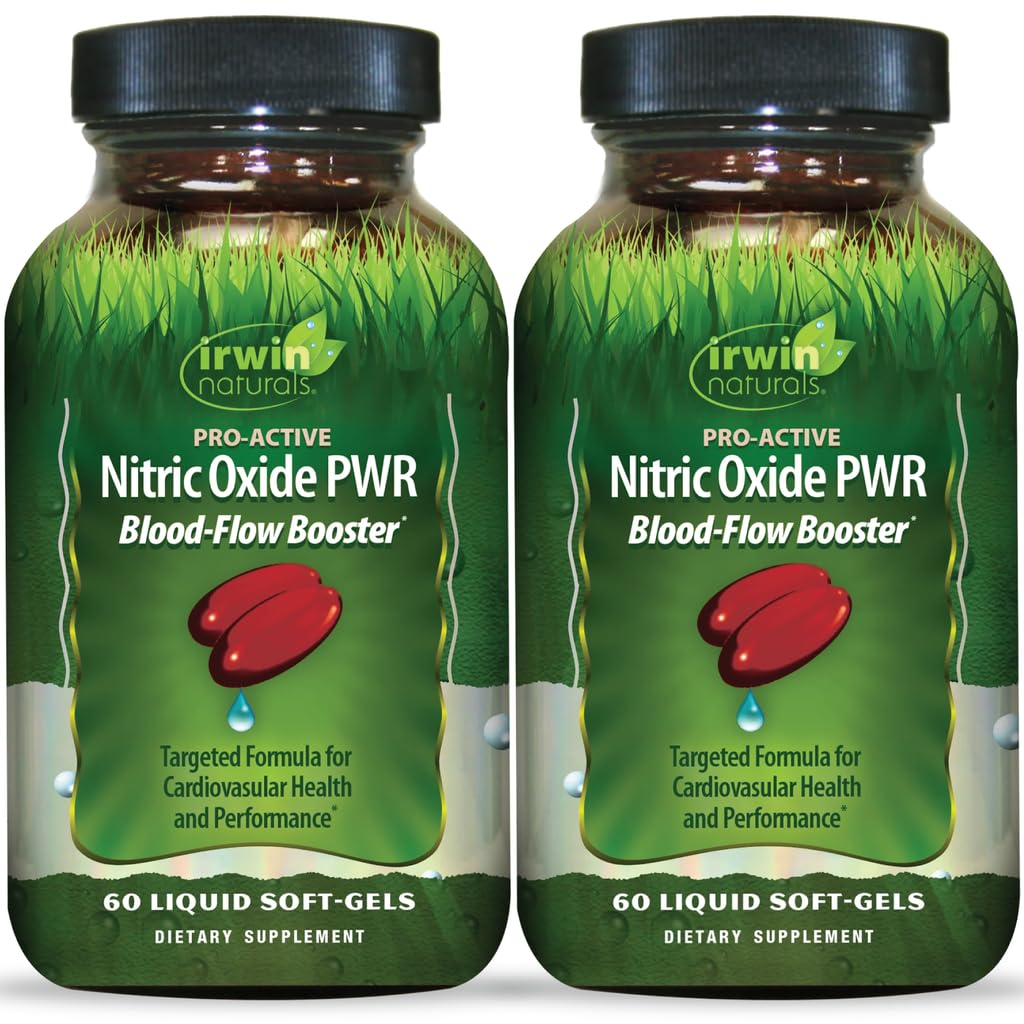 Irwin Naturals Pro-Active Nitric Oxide PWR Blood-Flow Booster Softgel 120 Count