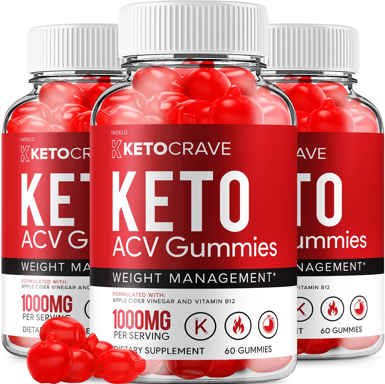 Indelo Crave Keto ACV Gummies, 180 Count