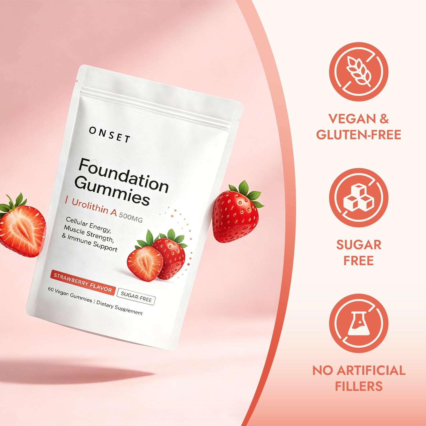 ONSET Foundation Urolithin A Gummies, 60 Count