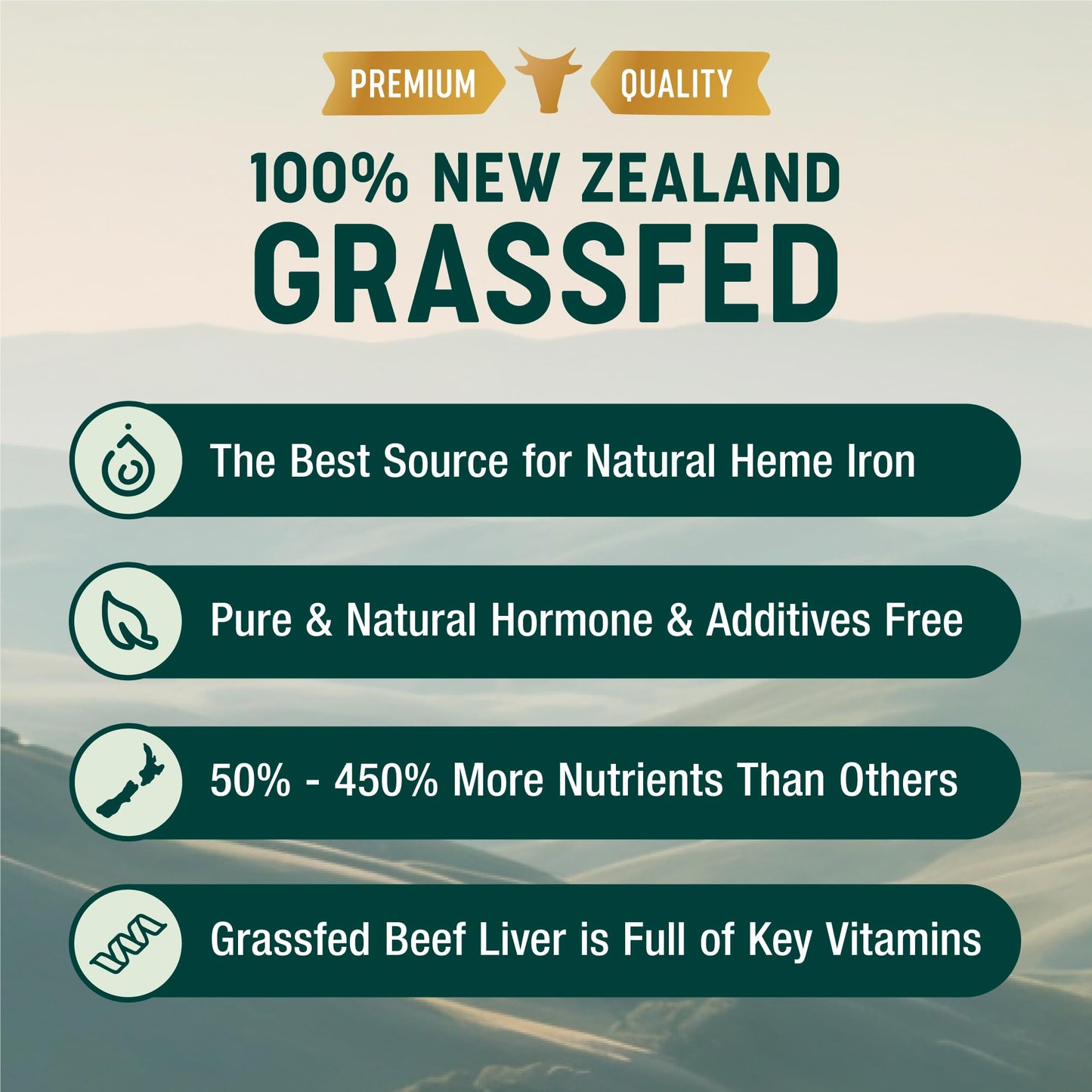 One Earth Health Grass-Fed Beef Liver Capsules 3,000mg Desiccated New Zealand Liver with Heme Iron, B12 & Folate, 200 Capsules