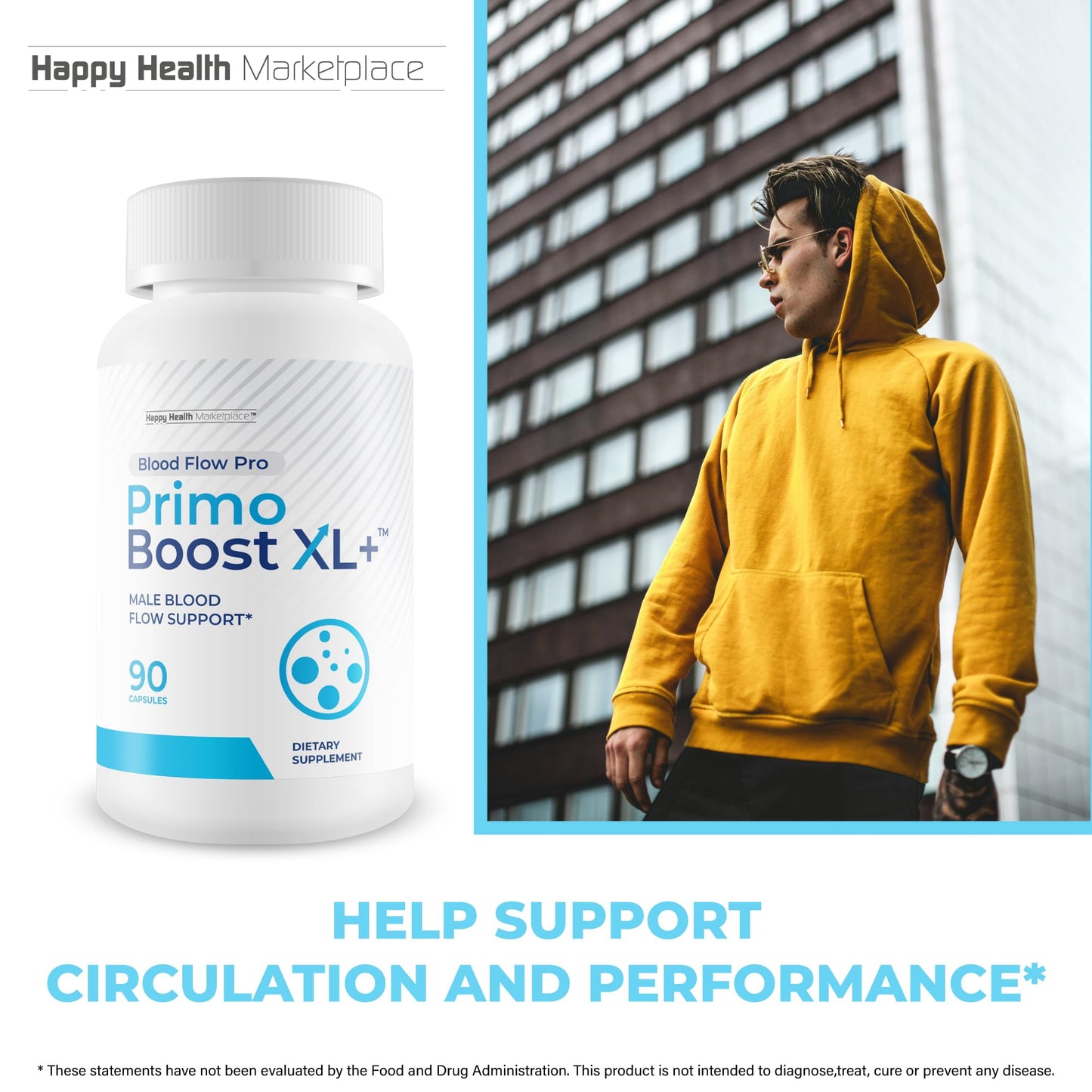 Happy Health Marketplace Blood Flow Primo Boost XL Plus Capsules 90 Count