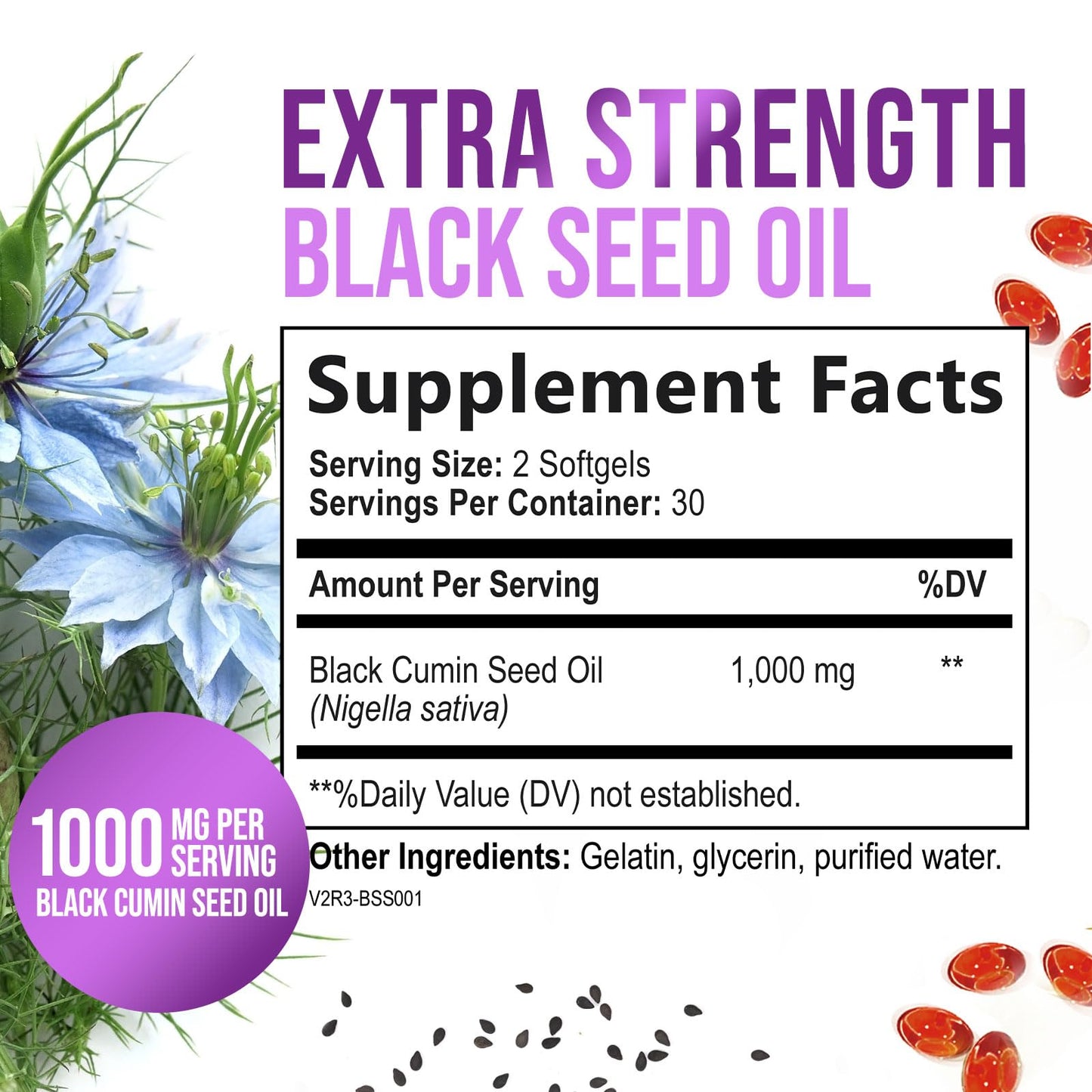 Nature's Strength Black Seed Oil Softgels, 60 Count