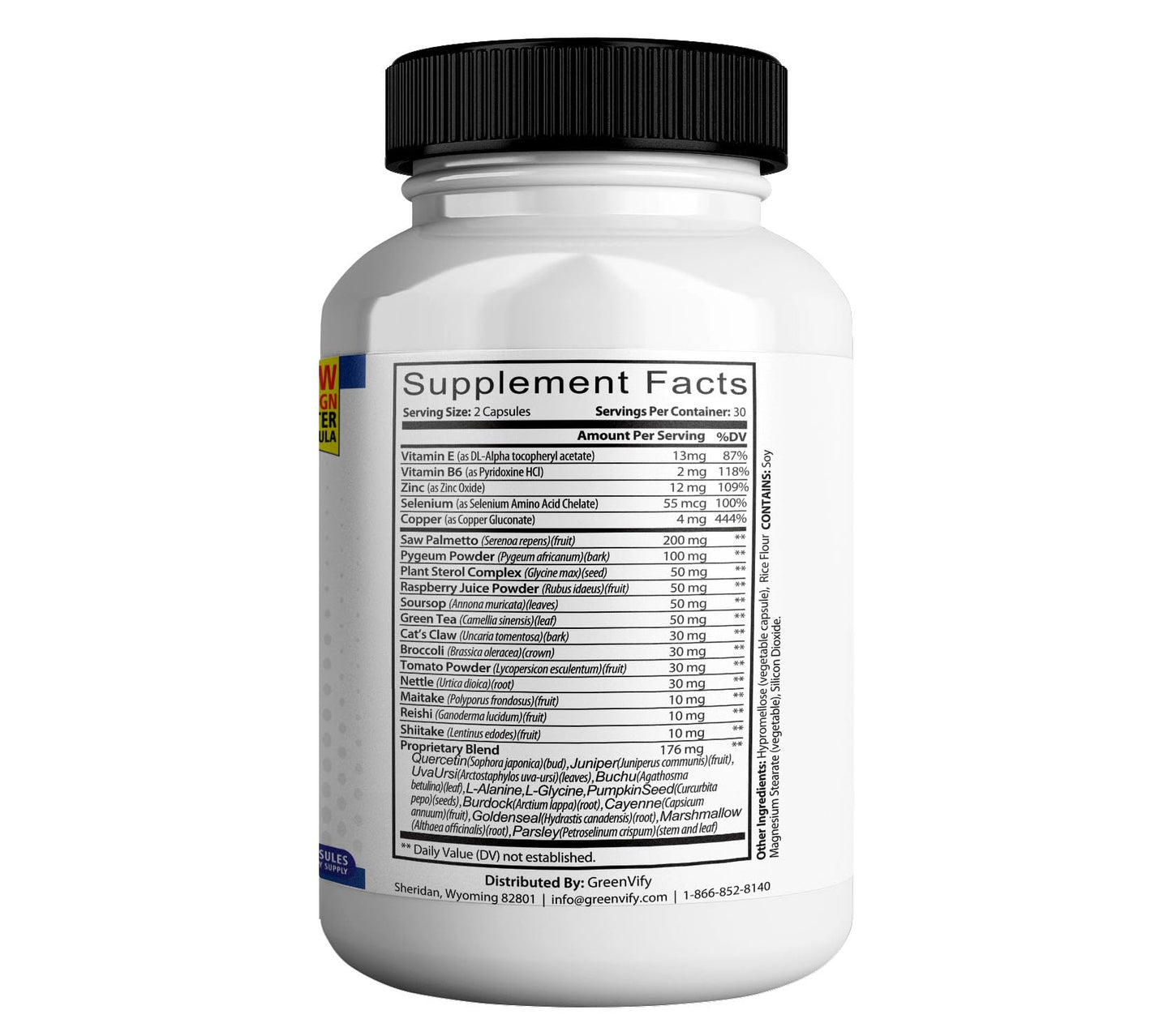 GREENVIFY ProstaBiome Max Prostate Support Formula Capsules 180 Count