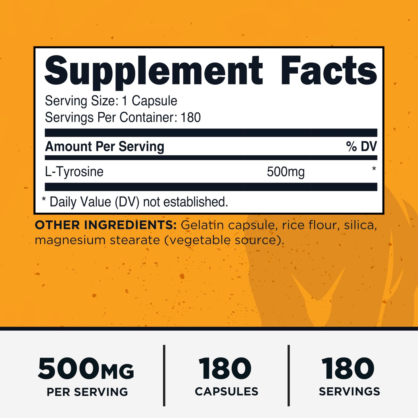 Primal L-Tyrosine Capsule 180 Count