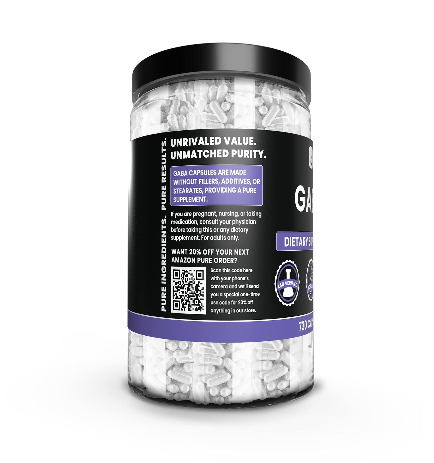 PURE ORIGINAL INGREDIENTS GABA Capsule 730 Count