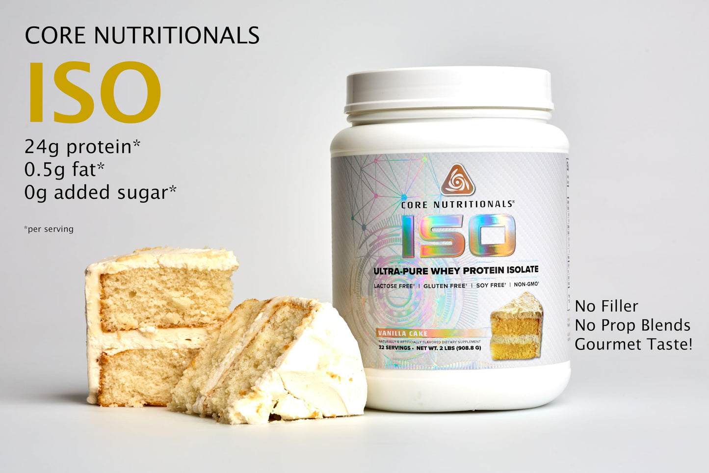 Core Nutritionals ISO Whey Protein Isolate Powder, 32 Servings