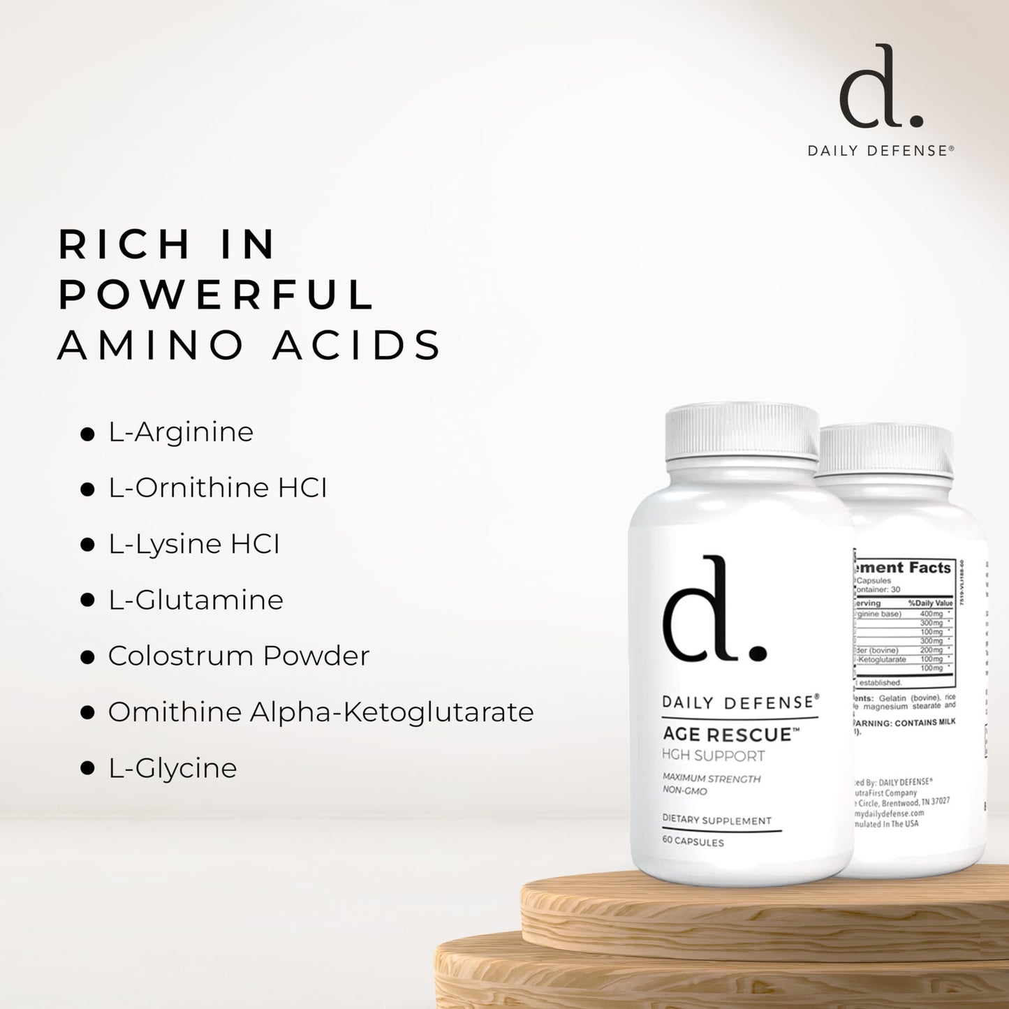 Daily Defense Age Rescue Anti Aging Amino Acids Supplement Capsule 1