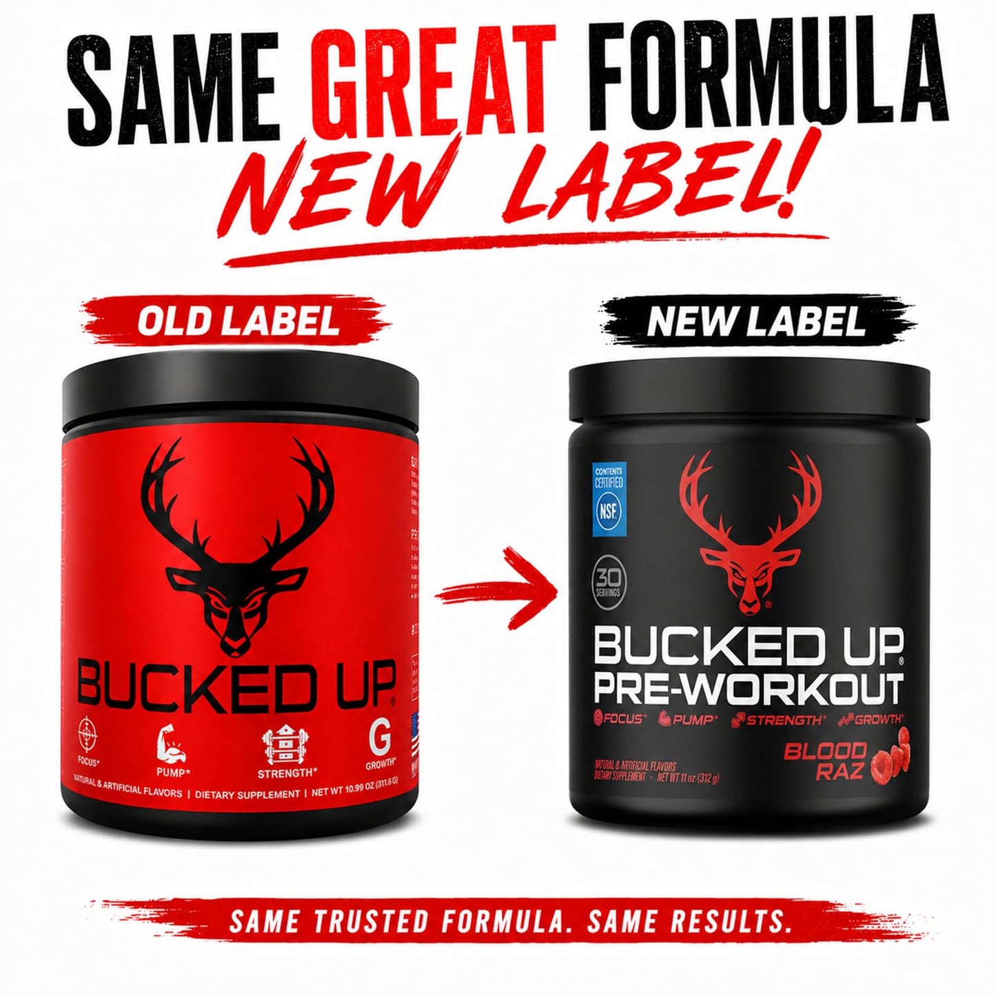 Bucked Up Pre Workout Powder Red Raz 10.99 Ounce