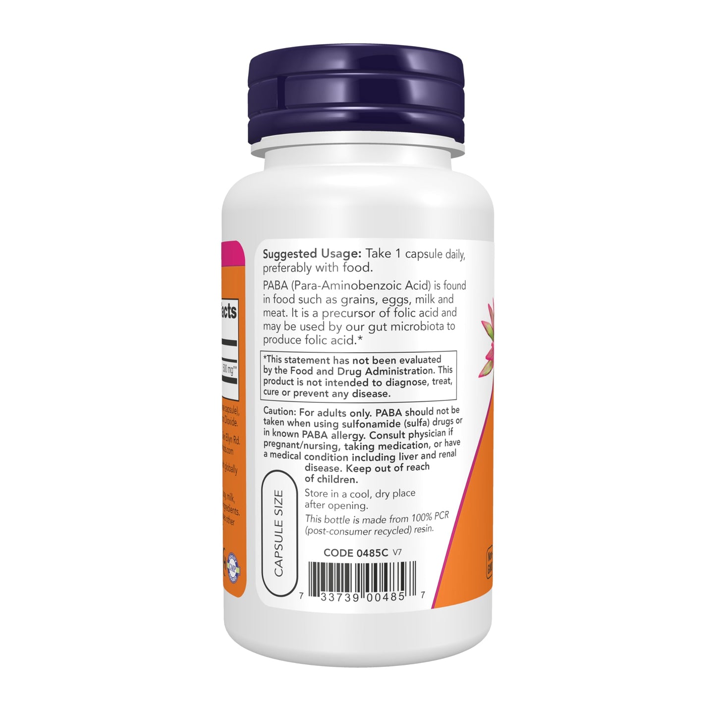 NOW Foods PABA 500mg 200 Capsules