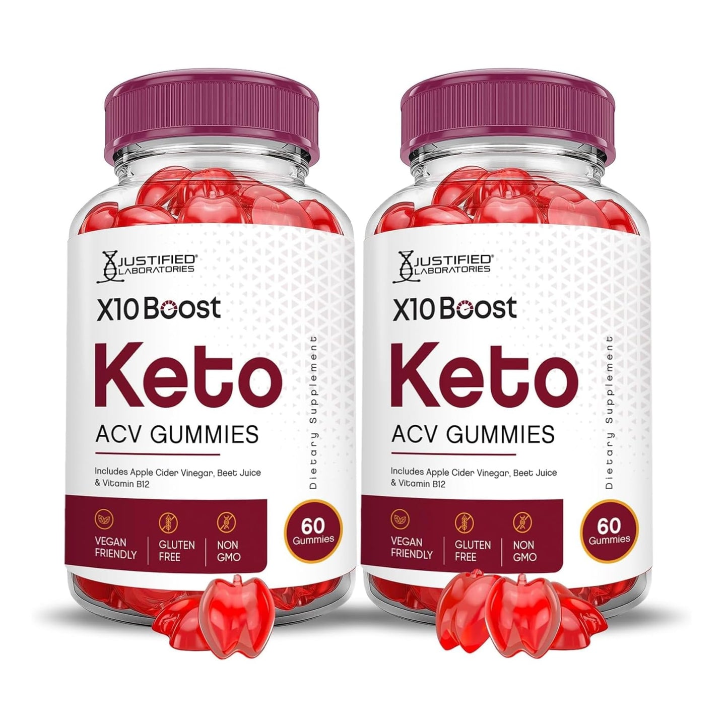 Justified Laboratories X10 Boost Keto ACV Gummies 120 Gummies