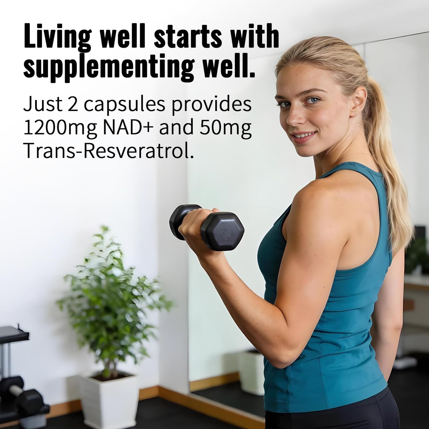 YMINGKJ NAD+ Supplement with Resveratrol 60 Capsules