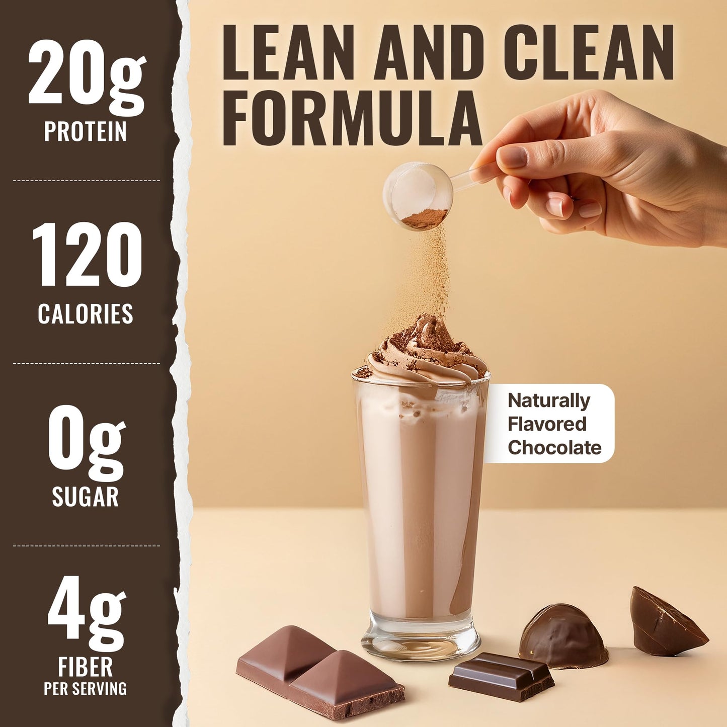 10X Health System Vegan Protein Powder - Plant-Based Protein Powder with 20g Protein per Serving, Dairy Free, Gluten Free, Chocolate Flavor, 37 Servings