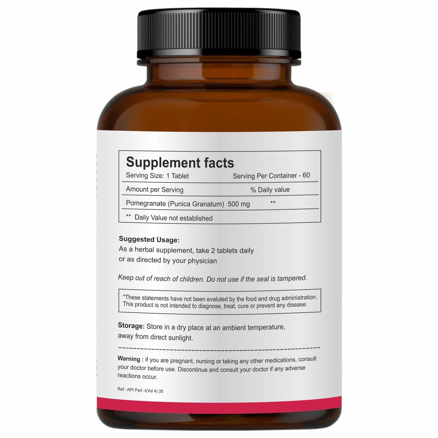 Herb Essential Pomegranate Extract 500mg Tablets, 60 Count