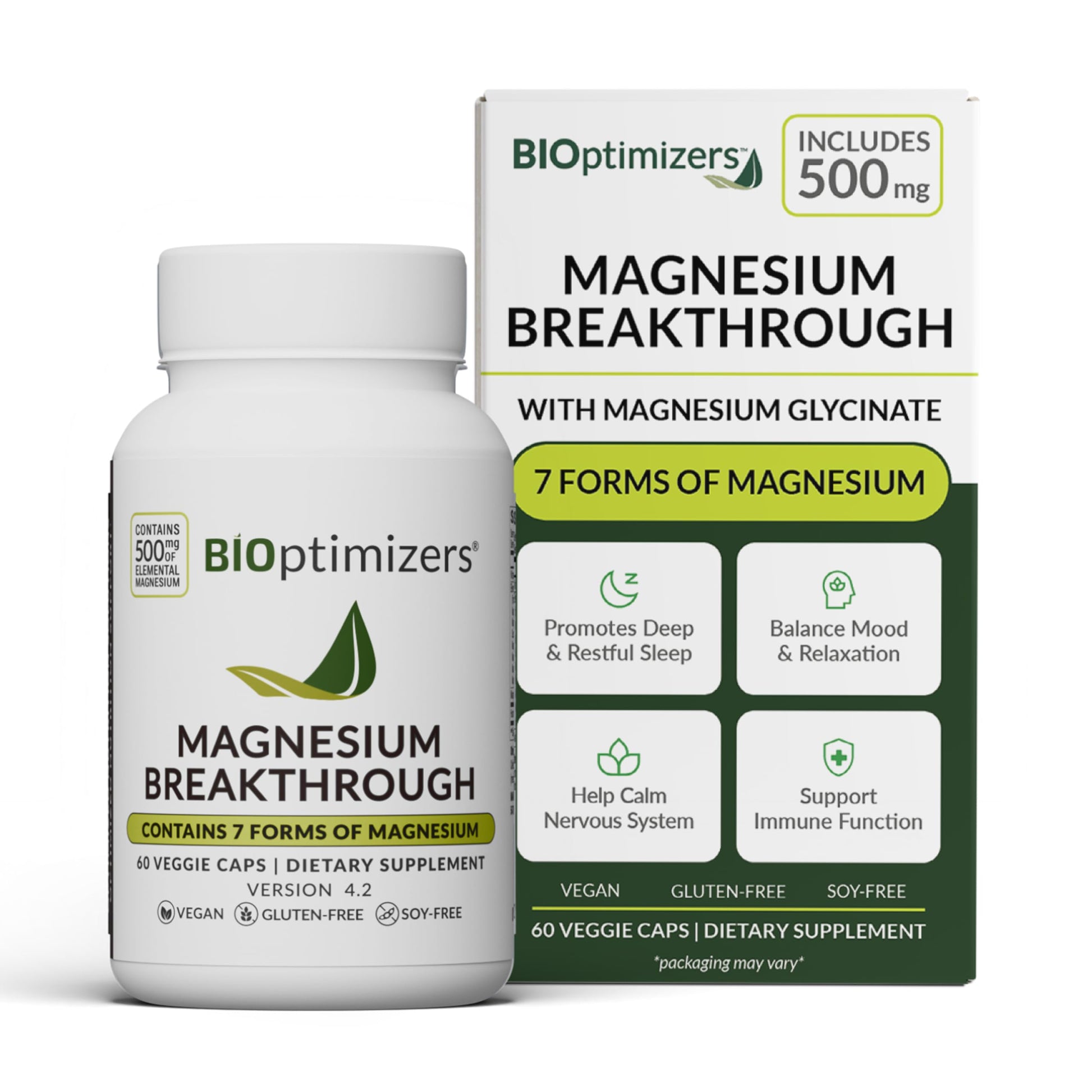 BIOptimizers Magnesium Breakthrough 500mg, 60 Capsules