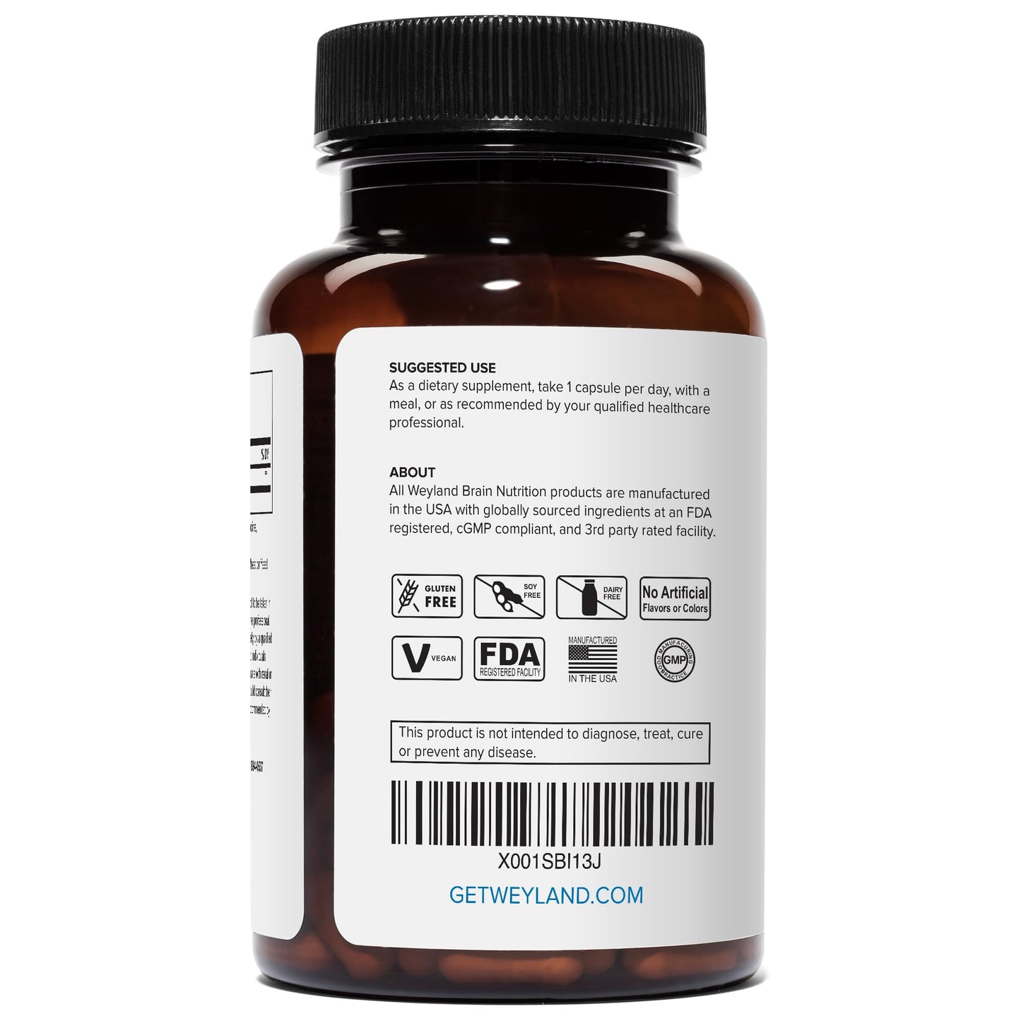Weyland Brain Nutrition Lithium Orotate 2.5 mg Elemental Lithium Capsules 120