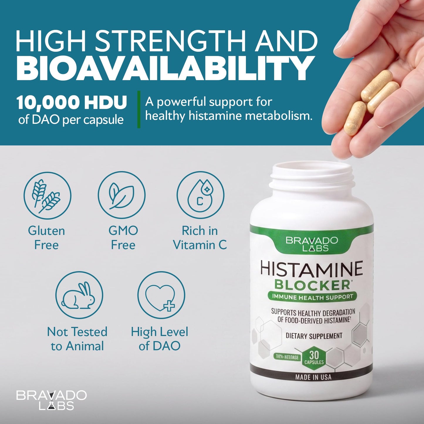 Bravado Labs DAO Enzyme Capsule 30 Count