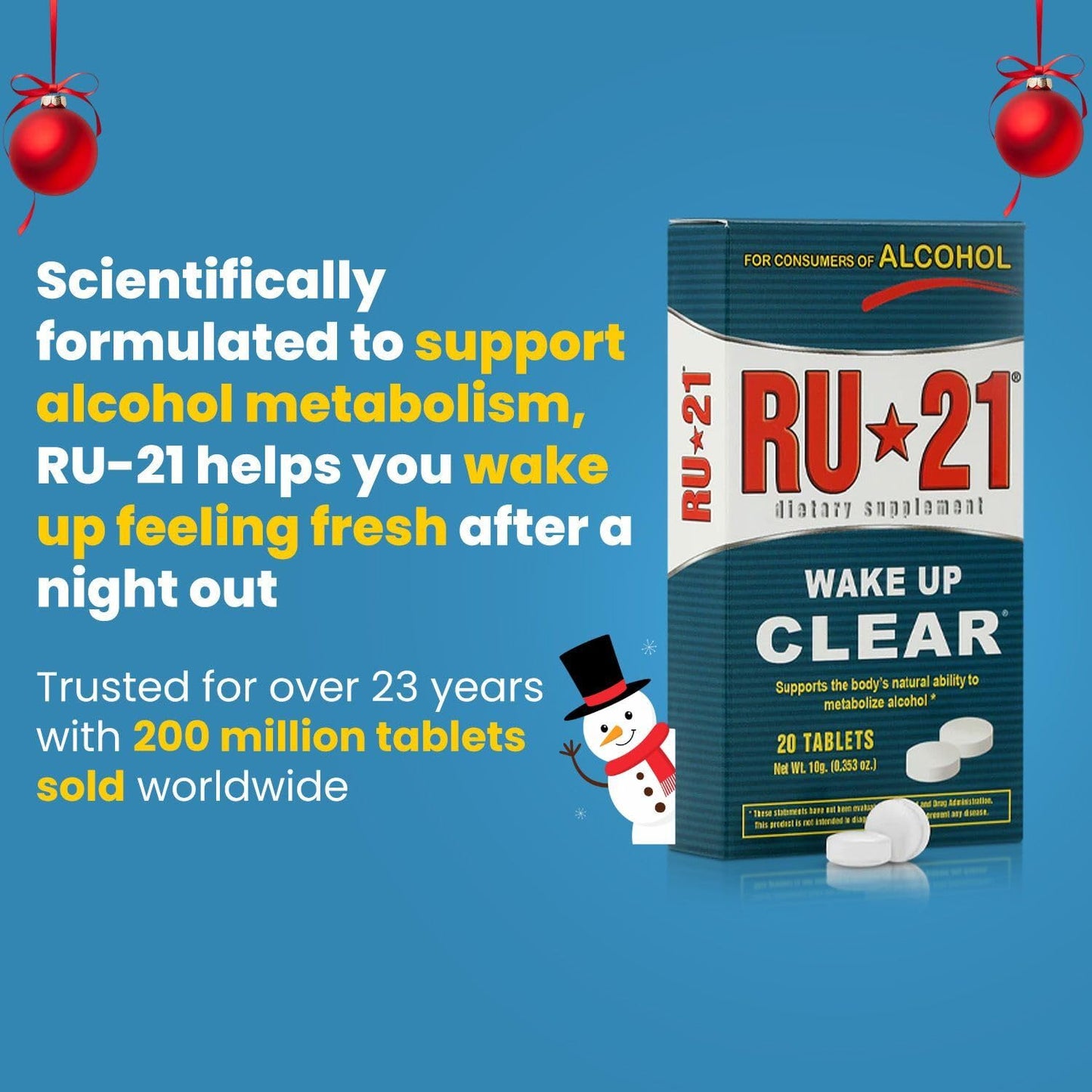 RU-21 The Supplement for When You Want to Drink & Go to Work The Next Morning 120 Tablets