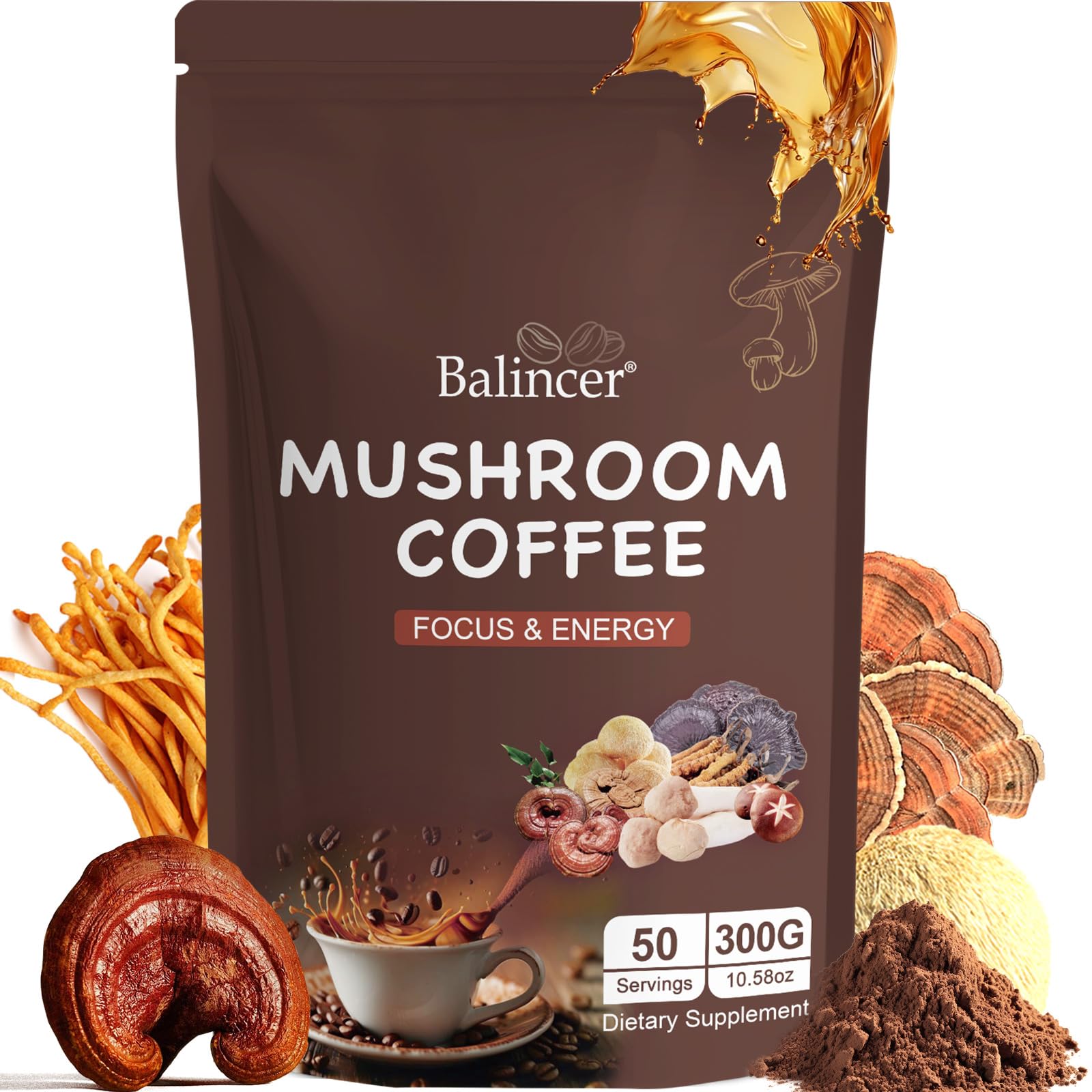 Balincer Mushroom Coffee Powder 10.58 Ounce