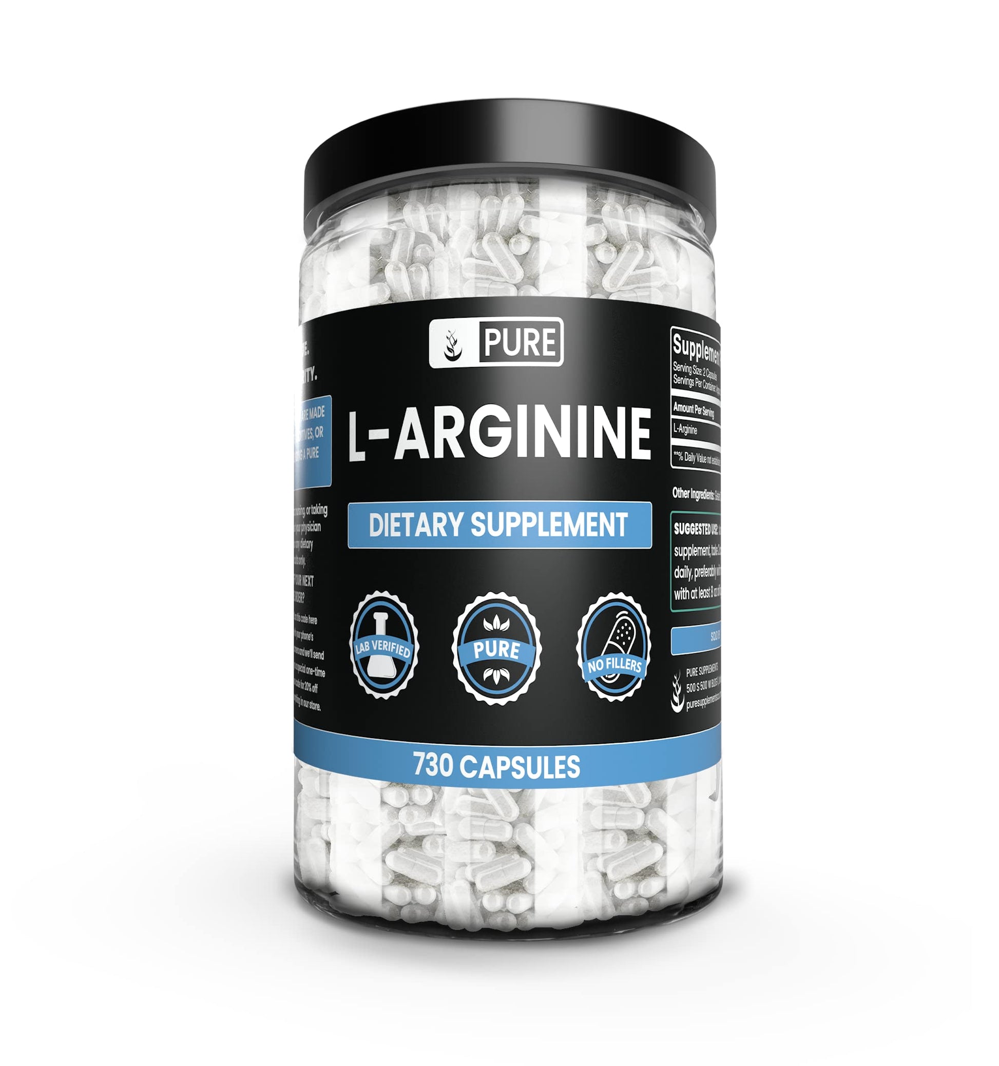 Pure Original Ingredients L-Arginine Capsules 730