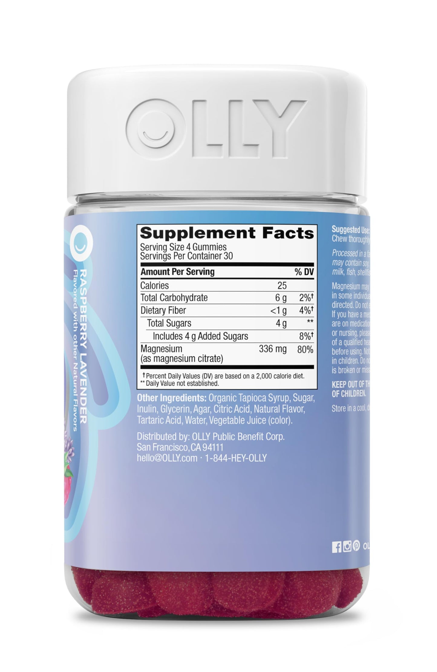 OLLY Relaxing Magnesium Gummies, 120 Count