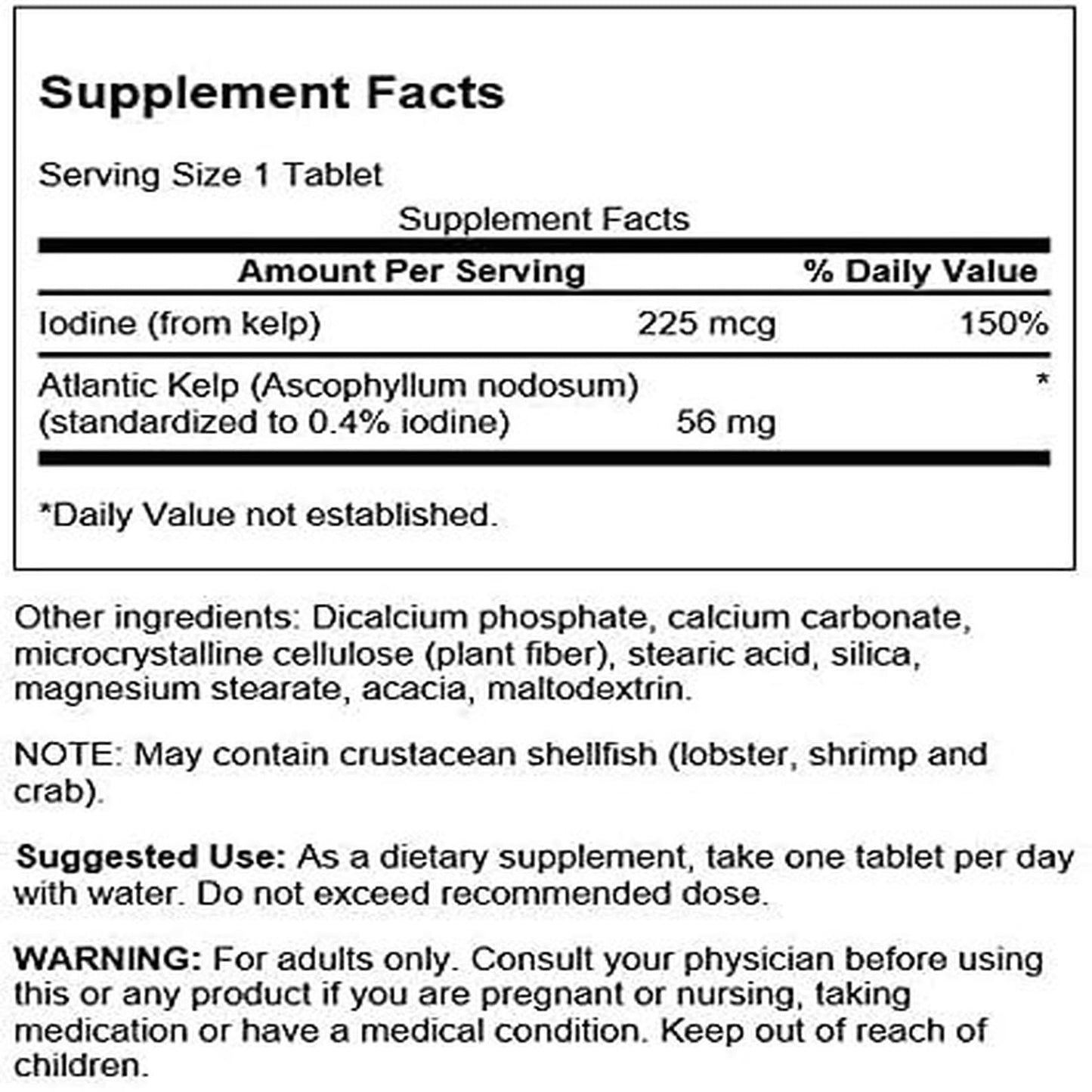 Swanson Kelp Tablets, 250 Count
