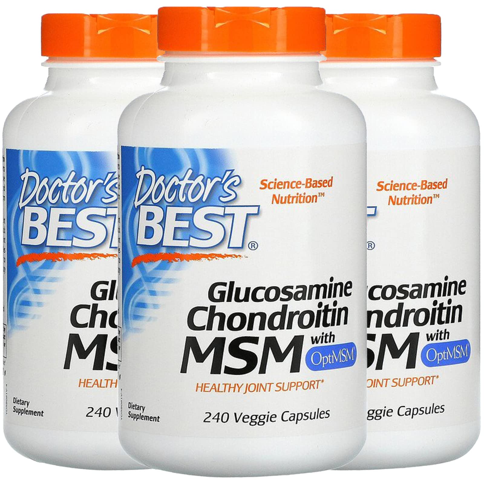 Doctor's BEST Glucosamine Chondroitin MSM with OptiMSM Capsules, 3 Pack