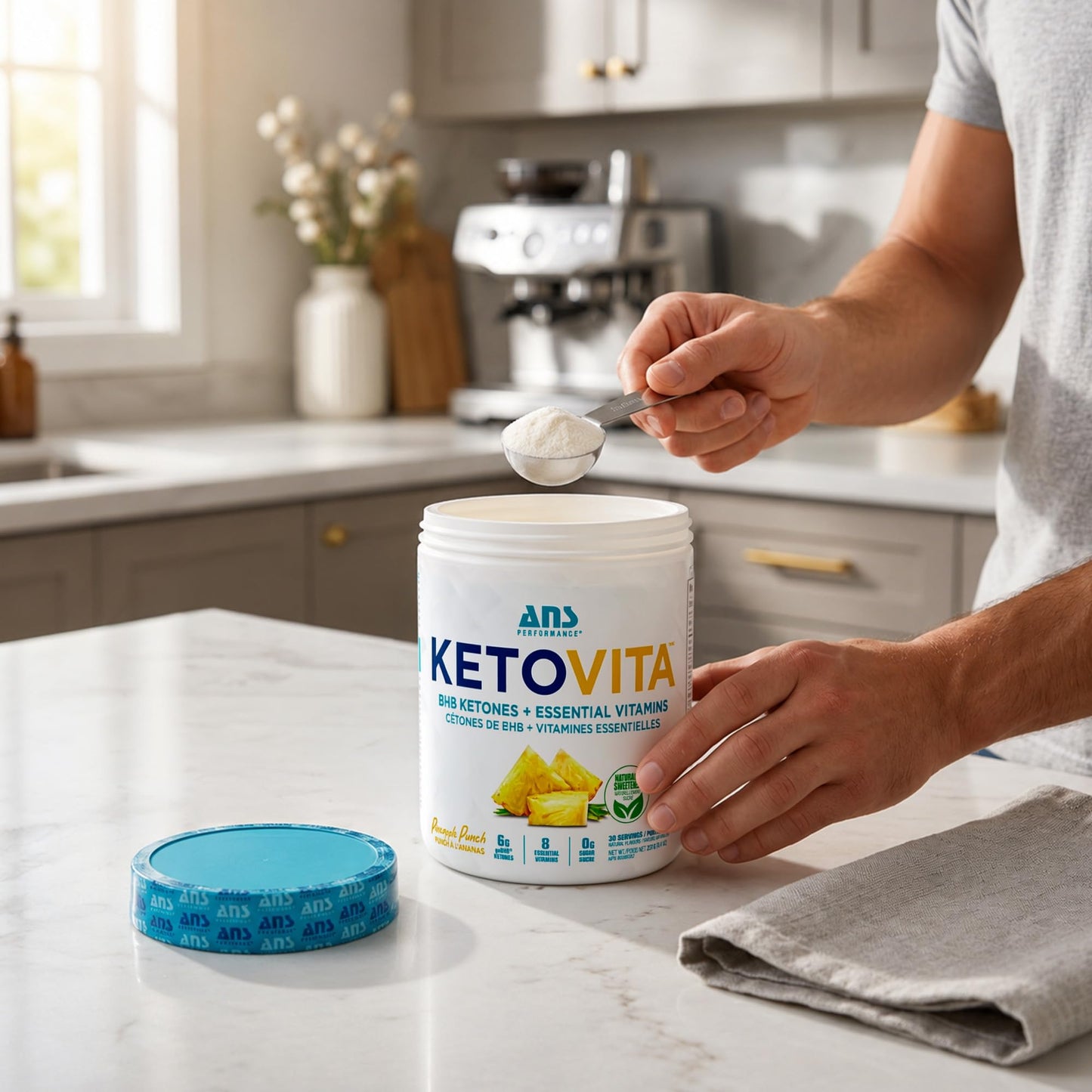 ANS Performance Ketovita BHB Ketones + Essential Daily Vitamins Powder, 8.18 Ounce