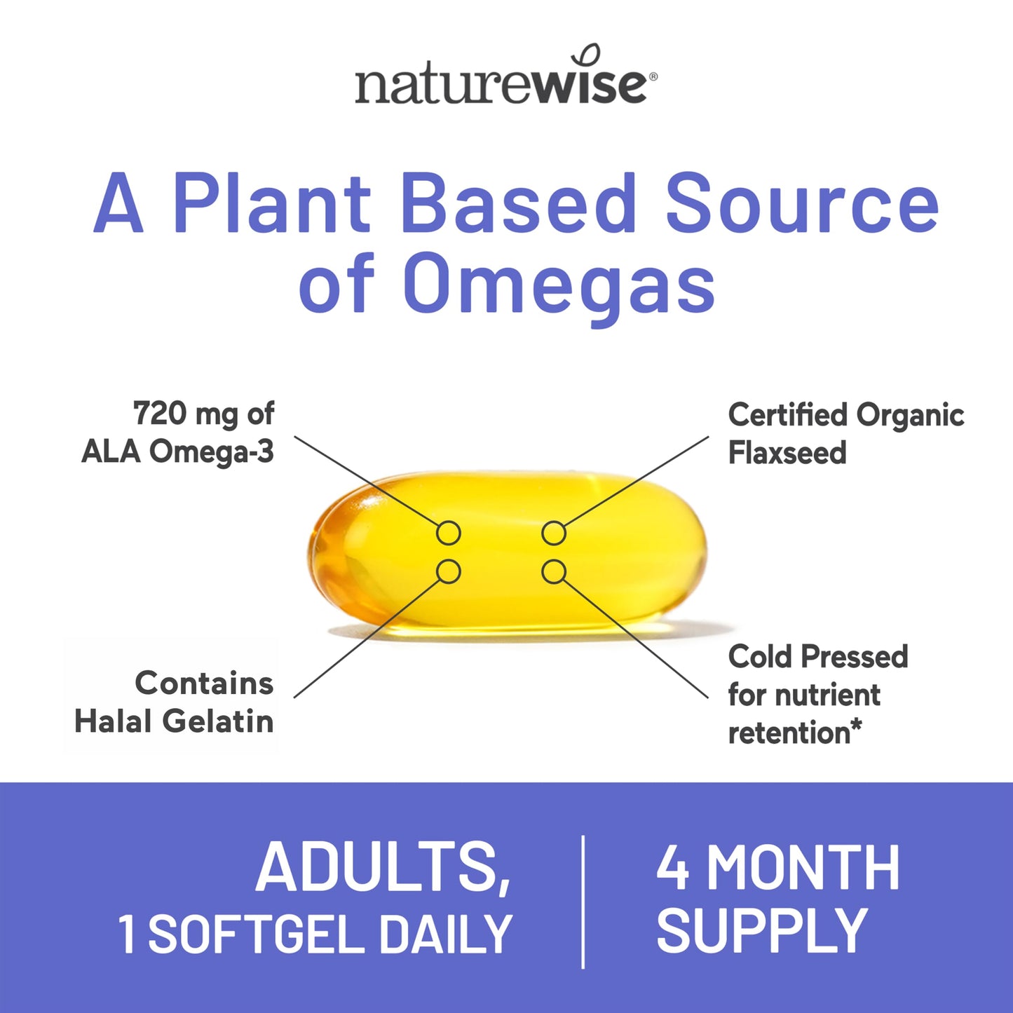 NatureWise Flaxseed Oil 1200 mg Softgels 120