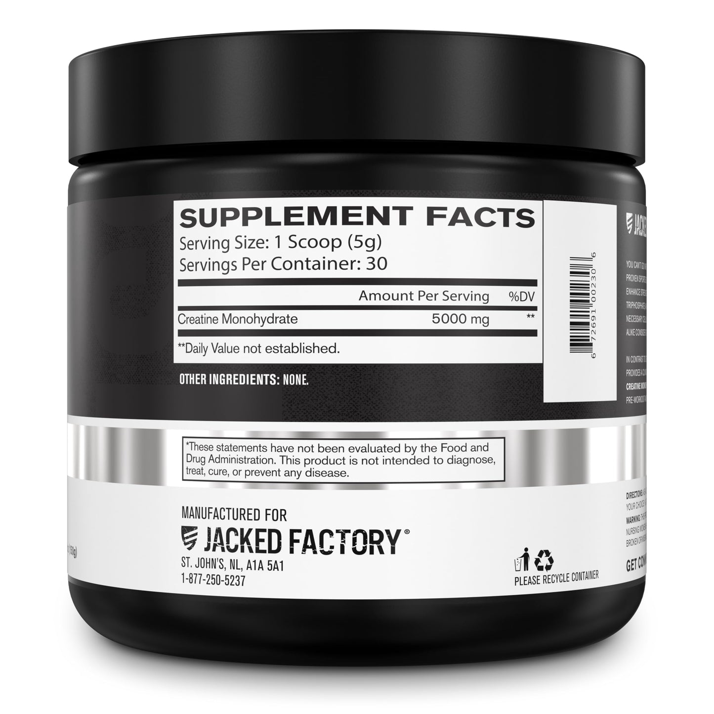 Jacked Factory Creatine Monohydrate Powder 30 Servings