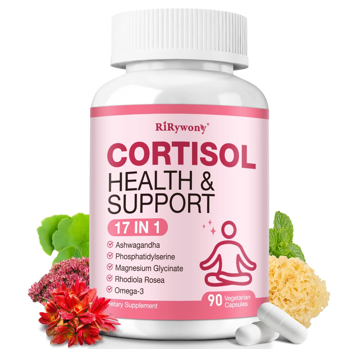RiRywony Cortisol Supplements Capsules 90 Count