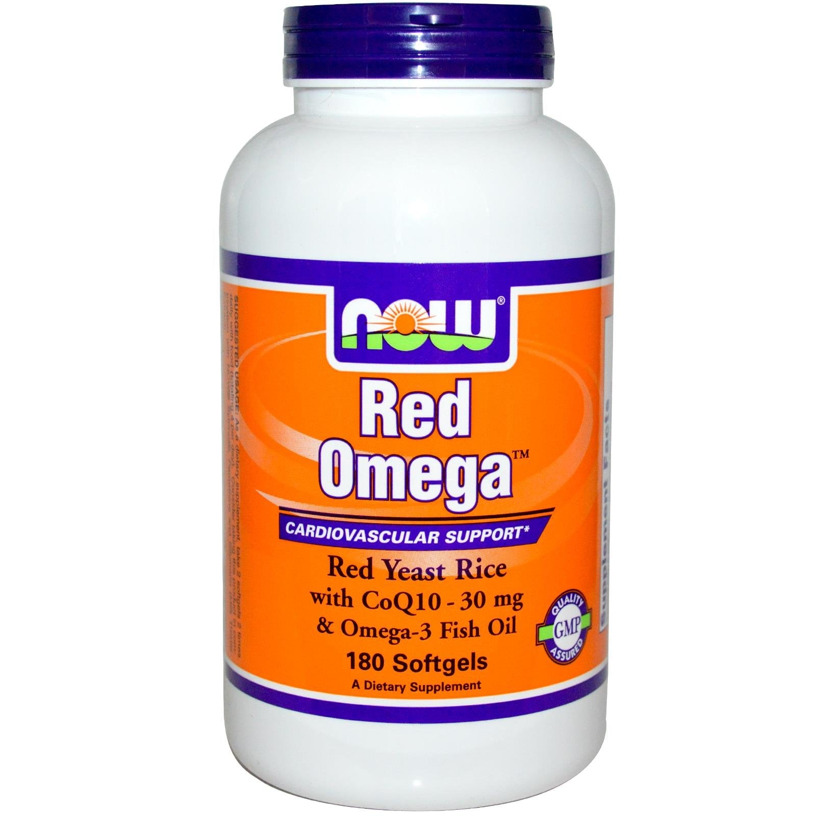 NOW Foods Red Omega Red Yeast Rice with CoQ10 30 mg Softgels 180