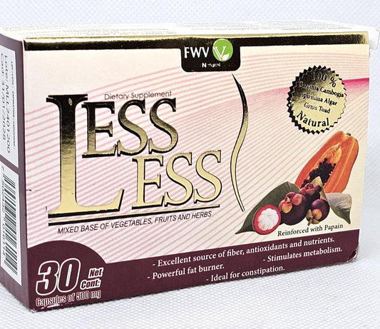 Generic Less-Less Natural 500mg with Papain, 30 Caplets