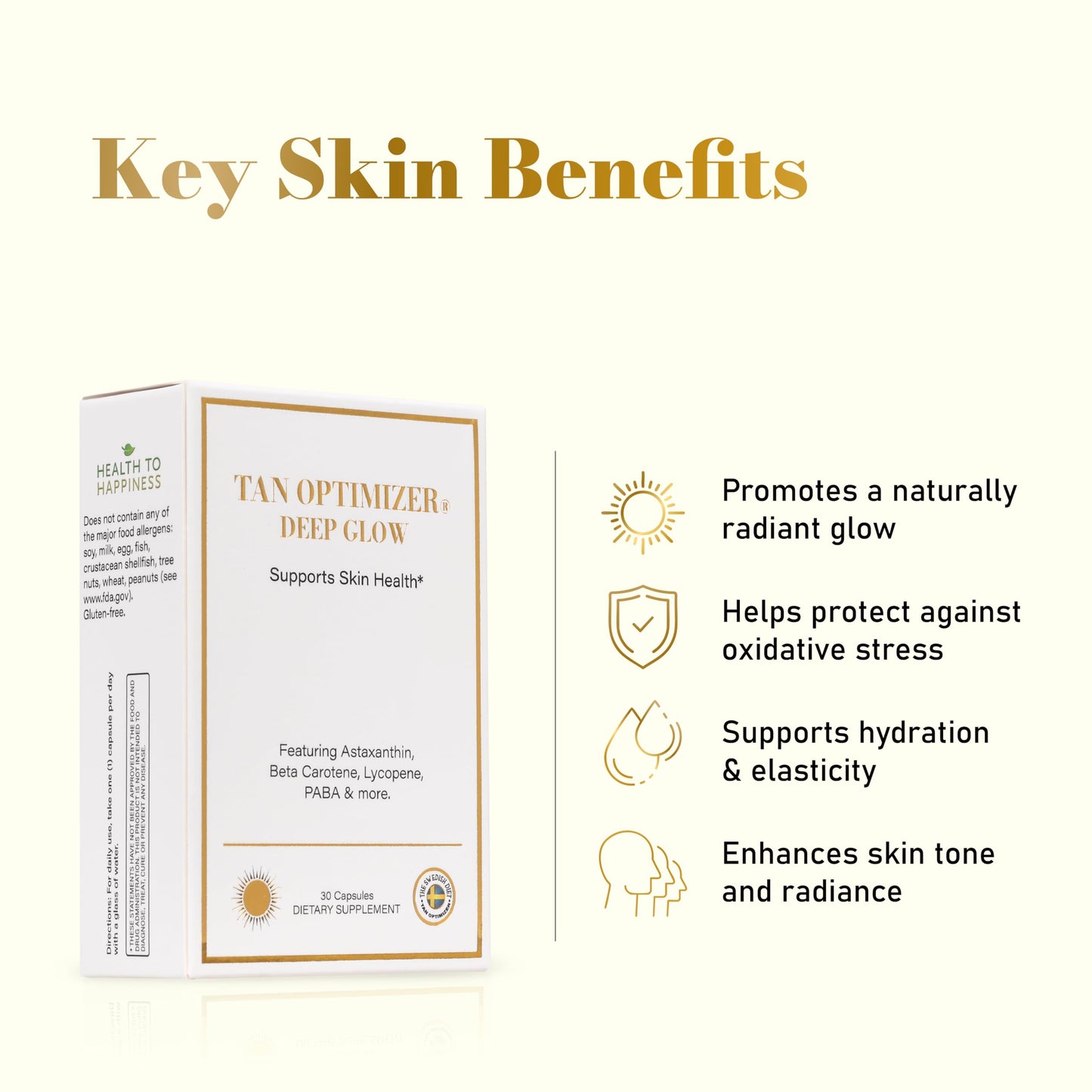 The Swedish Diet Tan Optimizer Deep Glow Astaxanthin Capsules 30