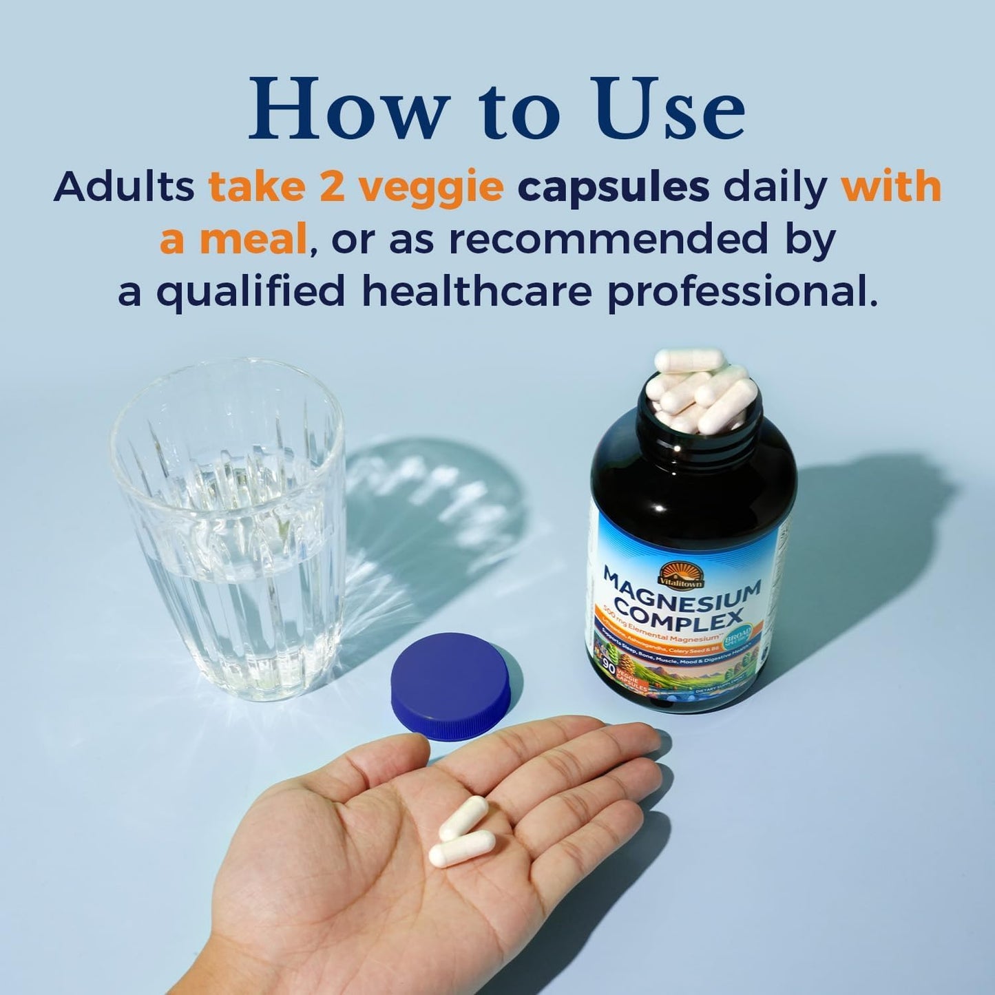 Vitalitown Magnesium Complex Supplement Capsule, 90 Veggie Capsules