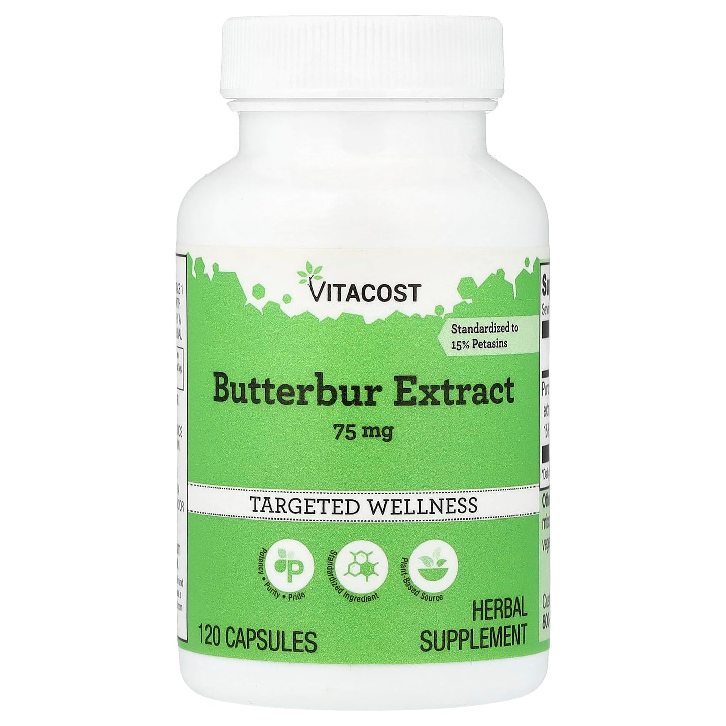 Vitacost Butterbur Extract 75 mg Capsule, 120 Capsules
